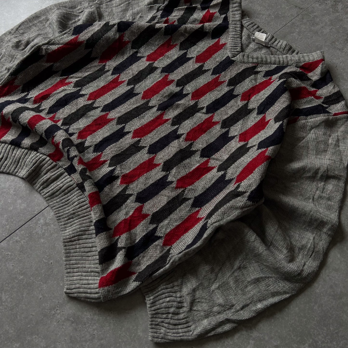 Retro Color Block V-Neck Sweater by Roger Kent