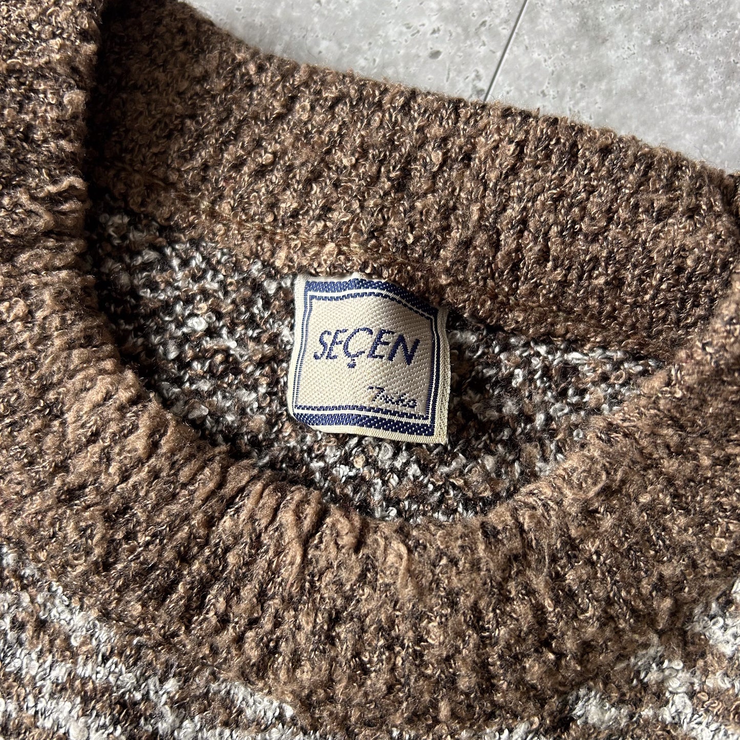 Retro Geometric Patterned Knit Sweater