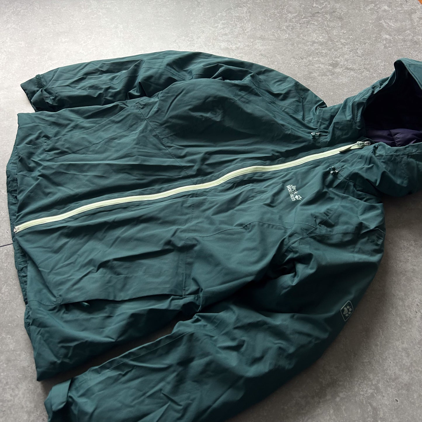 Jack Wolfskin Women's Teal Quilted Hooded Puffer Jacket