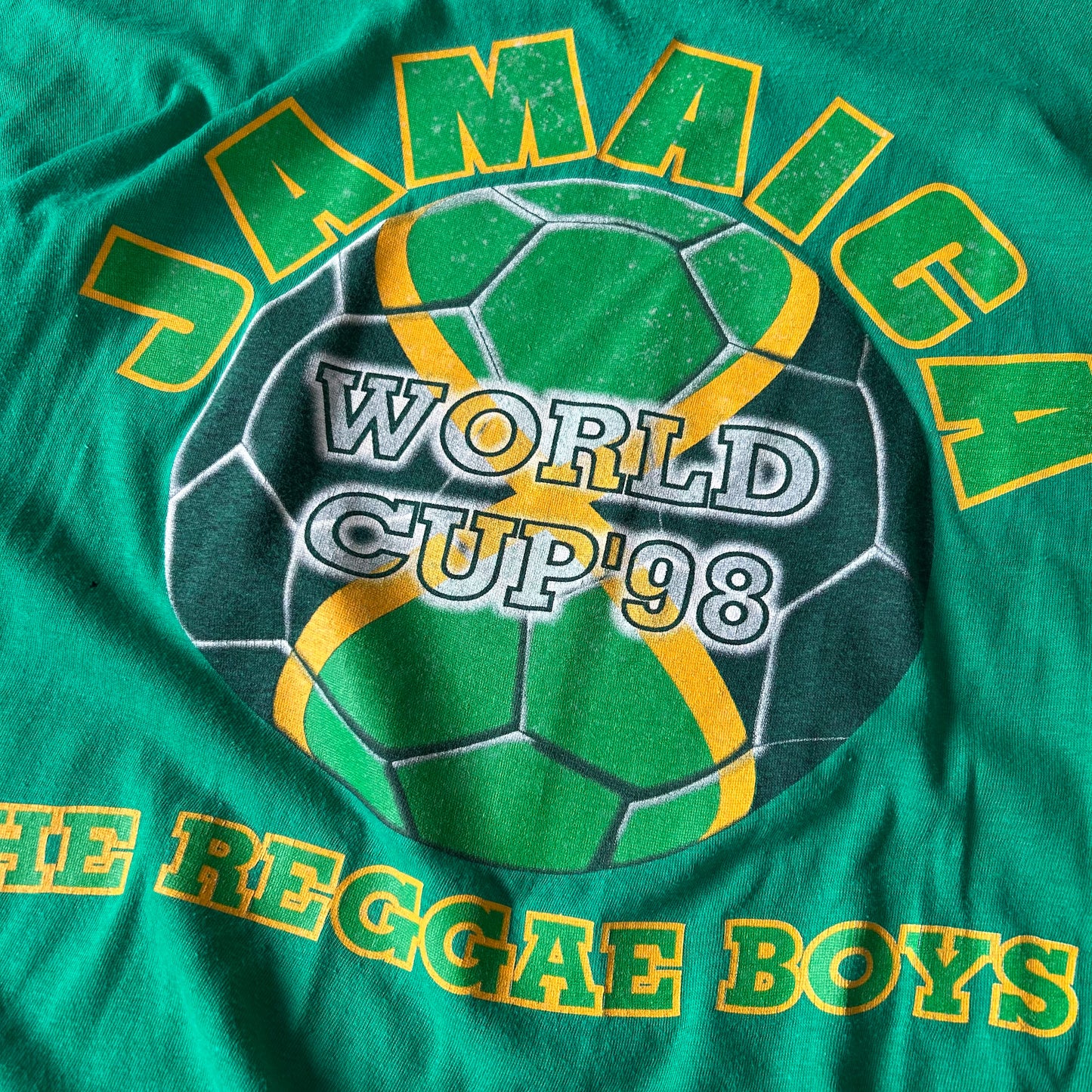 Vintage Jamaica World Cup 98 Graphic Tee - Green, XL