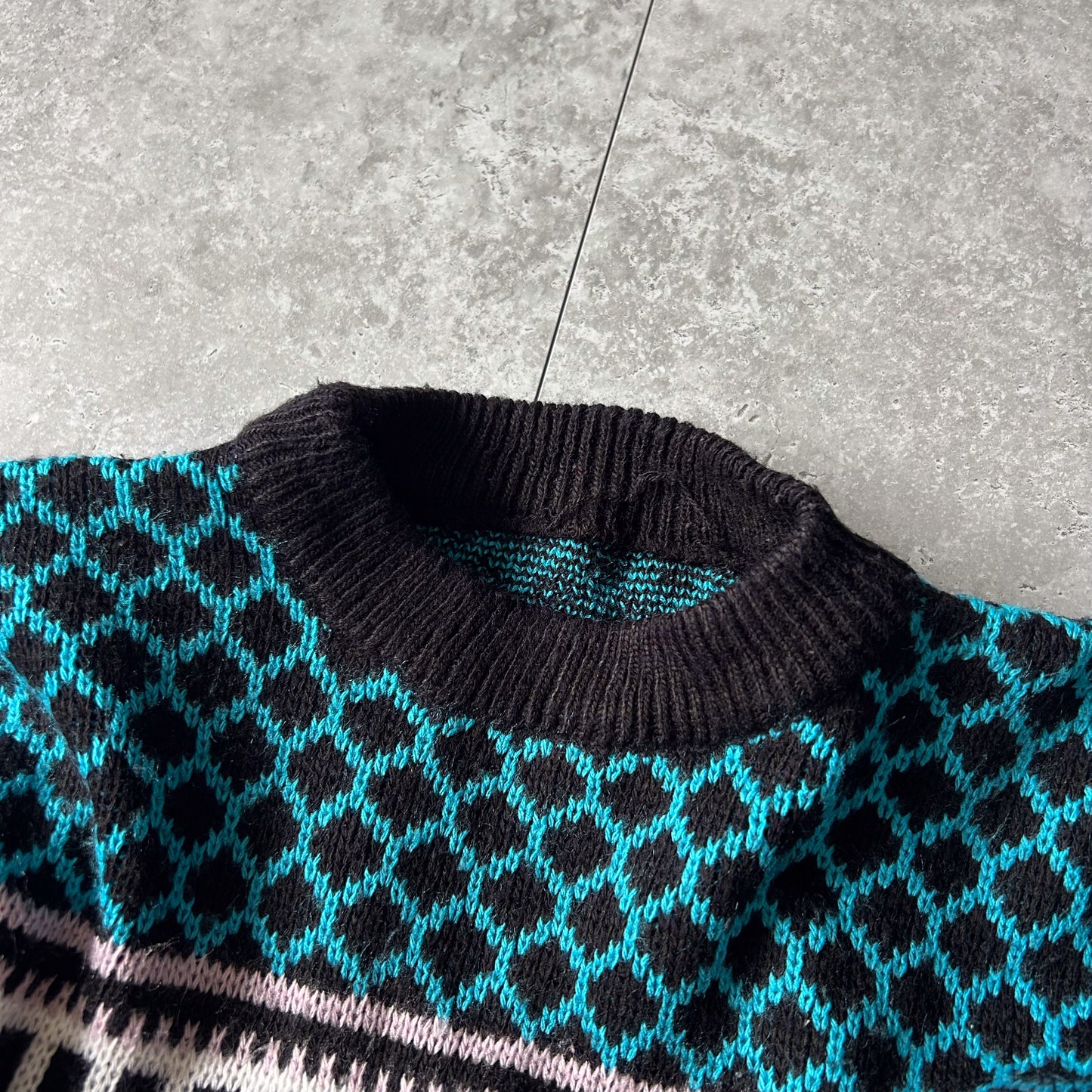 Vintage Inspired Knitted Sweater with Embroidered Eagle