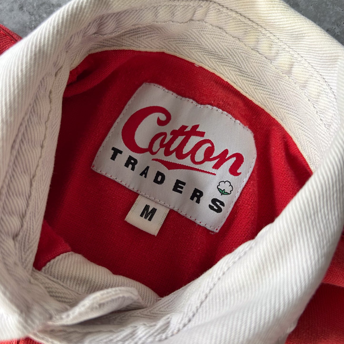 Cotton Traders Red Crest Polo Shirt
