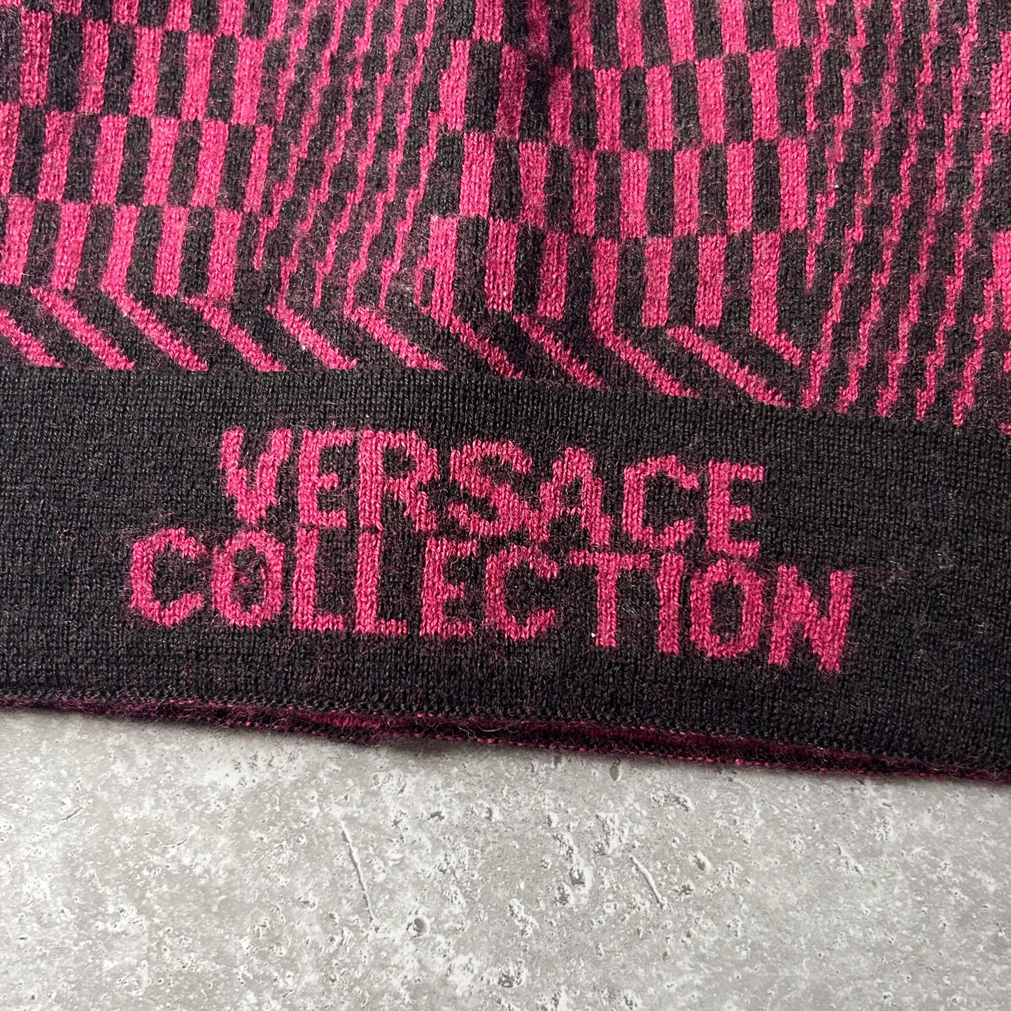 Versace Collection Geometric Patterned Beanie