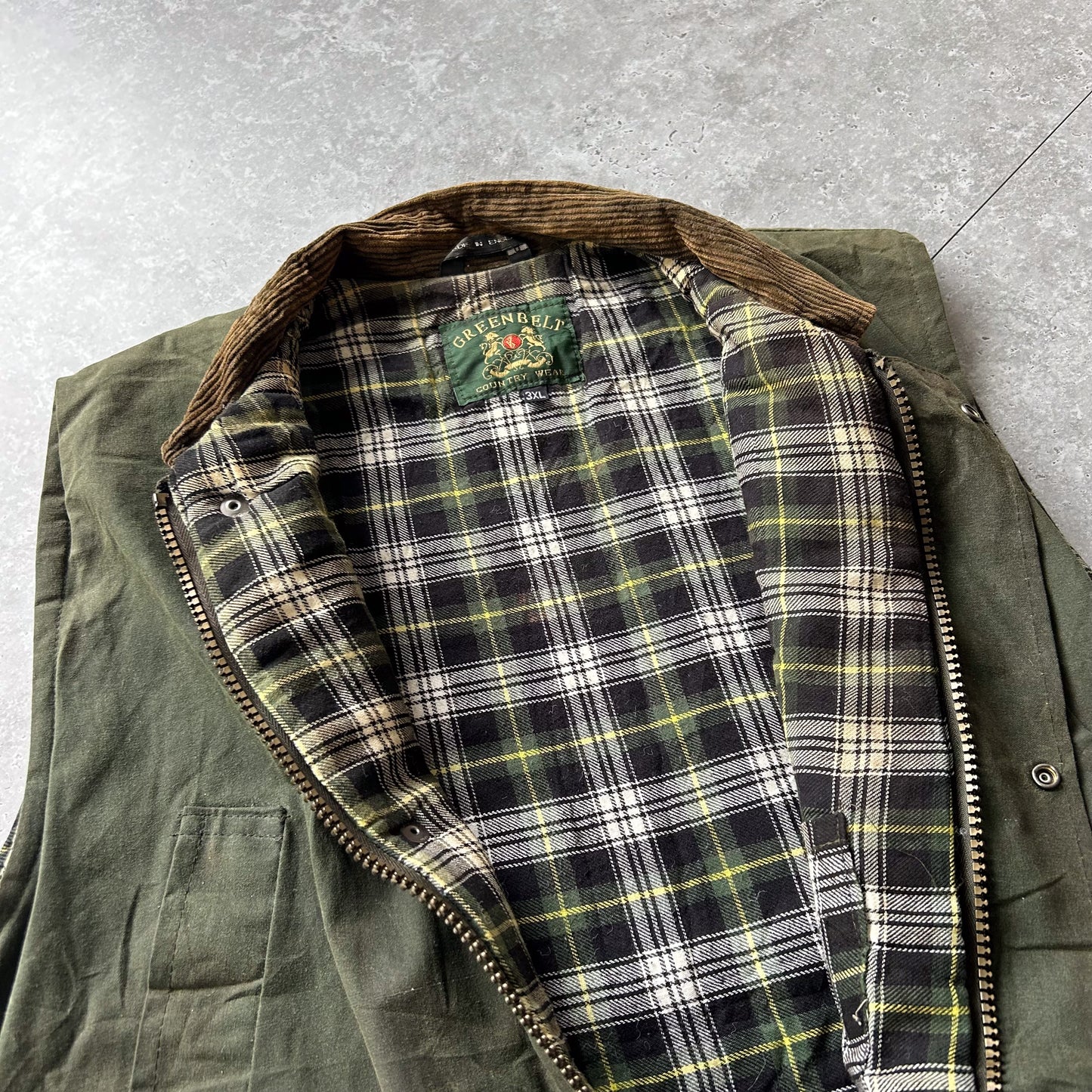 Greenbelt Olive Waxed Cotton Field Jacket with Corduroy Collar