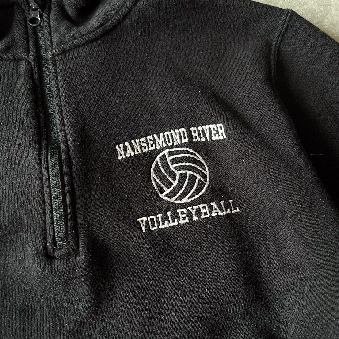 Vintage Russell Athletic Half-Zip Sweatshirt - Mansesmond River Volleyball