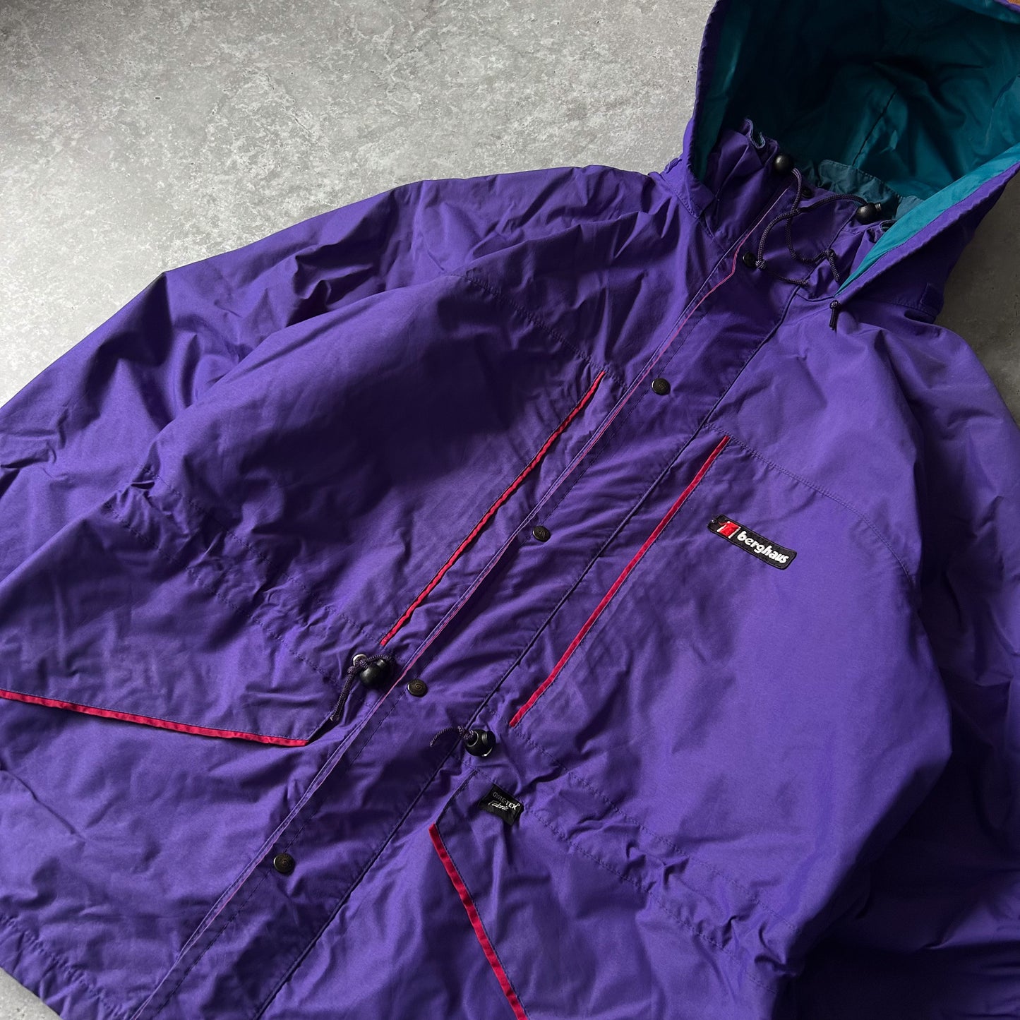 Berghaus Purple Outdoor Shell Jacket with Teal Lining and Red Piping