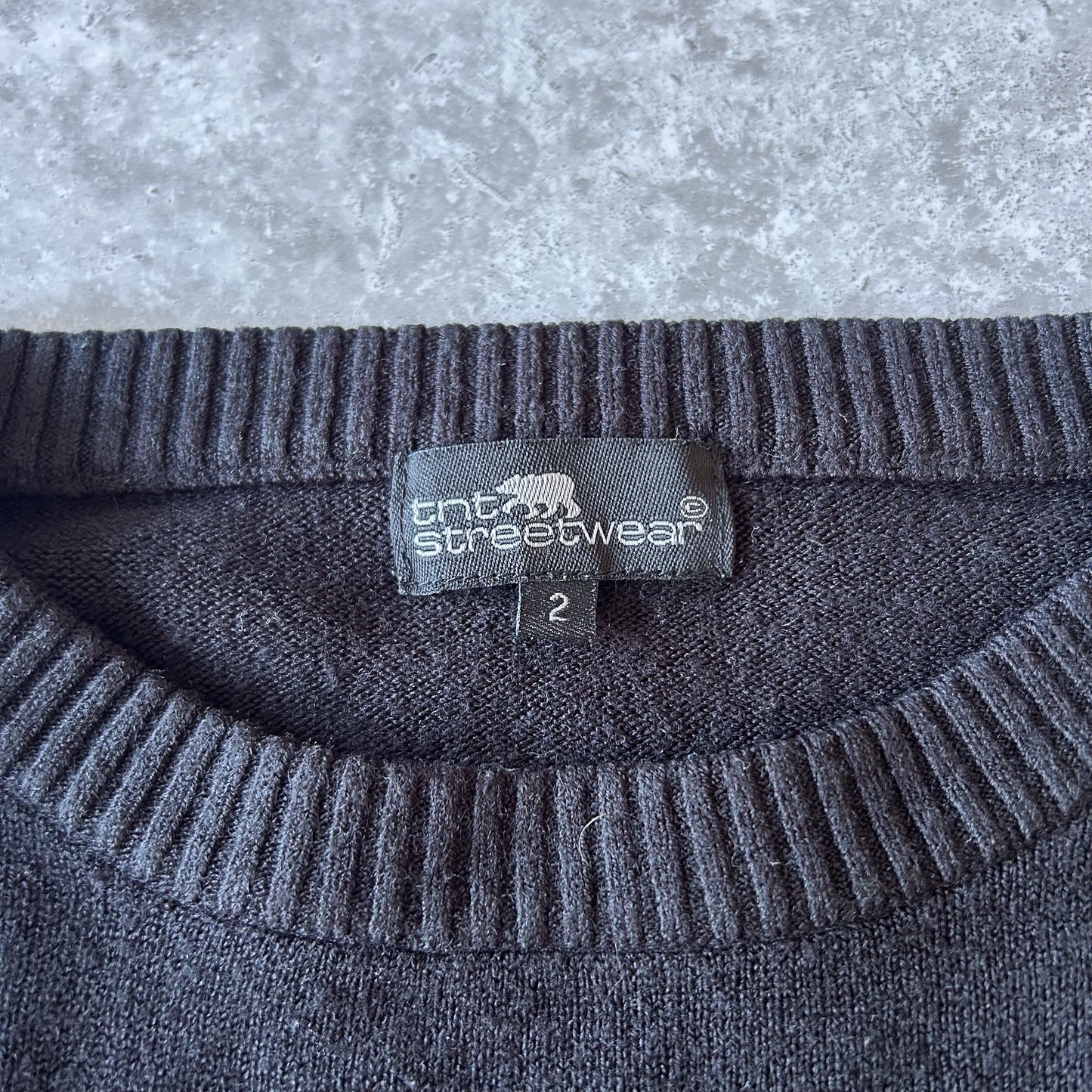 Black Graphic Crew Neck Sweater