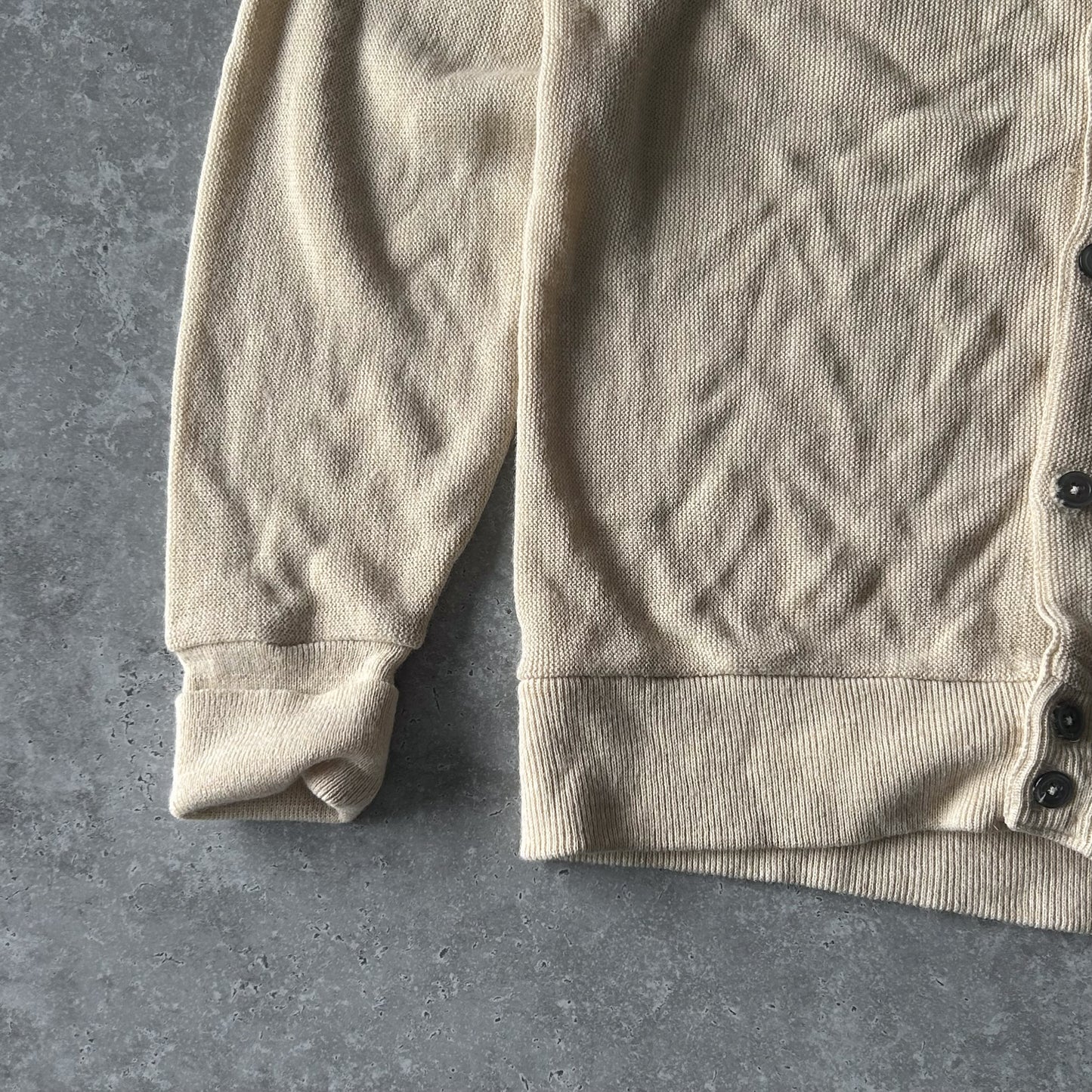 David Taylor Cream Button-Up Cardigan