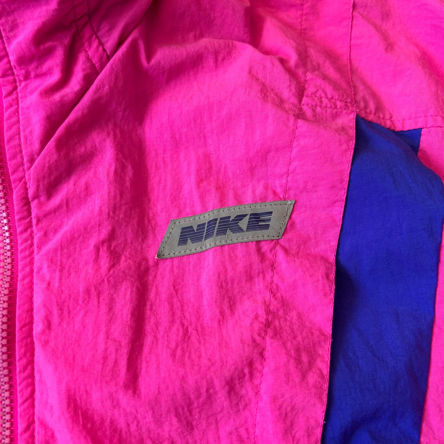 Vintage Nike Windbreaker Jacket in Neon Pink and Blue