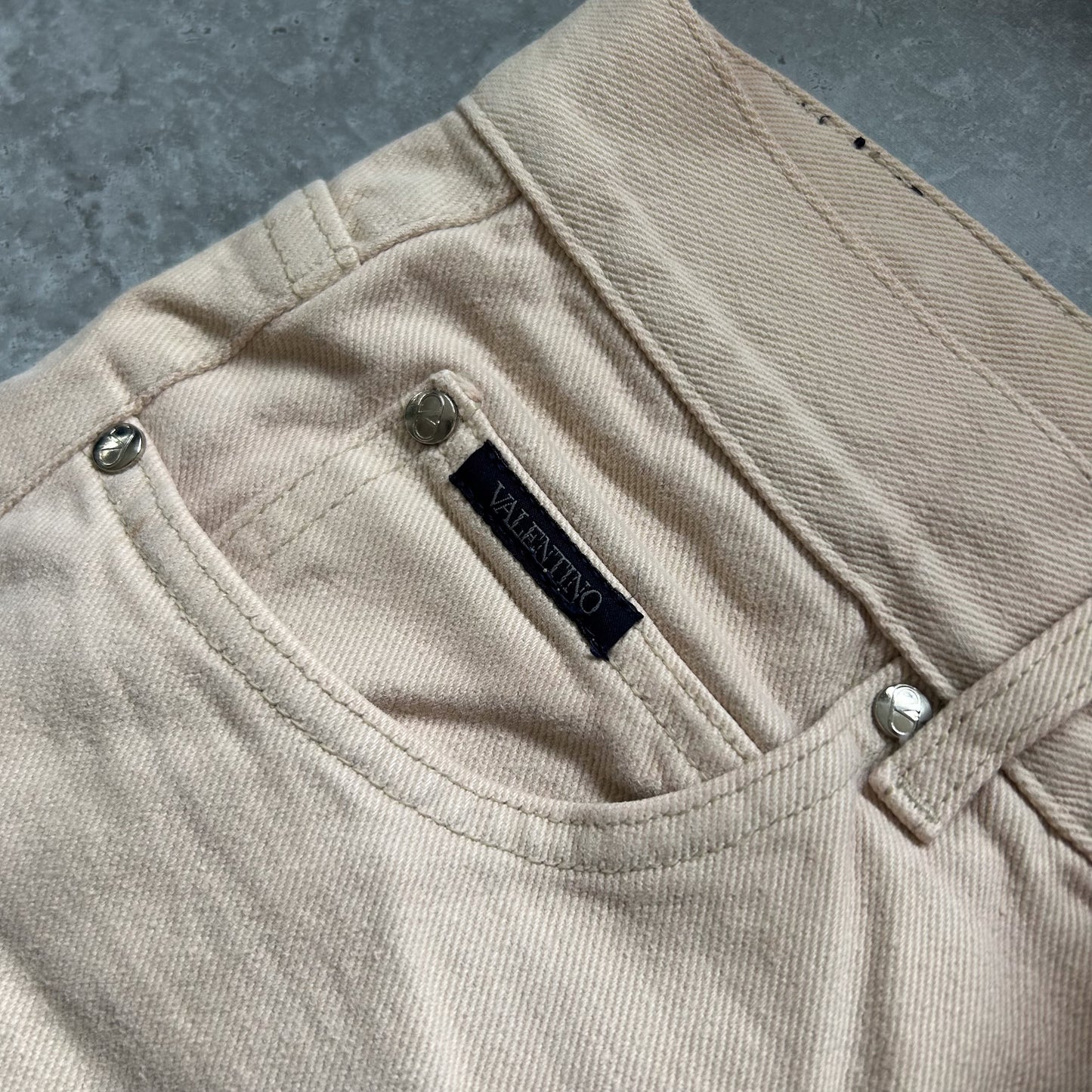 Valentino Jeans Beige Slim Fit Trousers