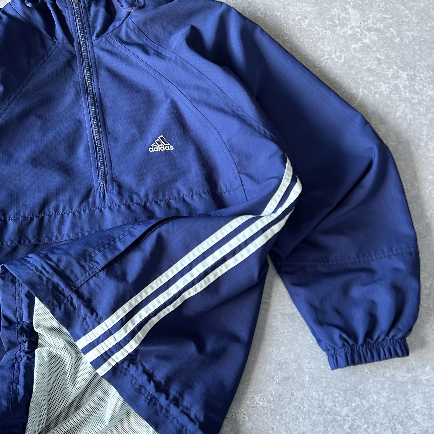 Adidas Navy Half-Zip Hooded Jacket