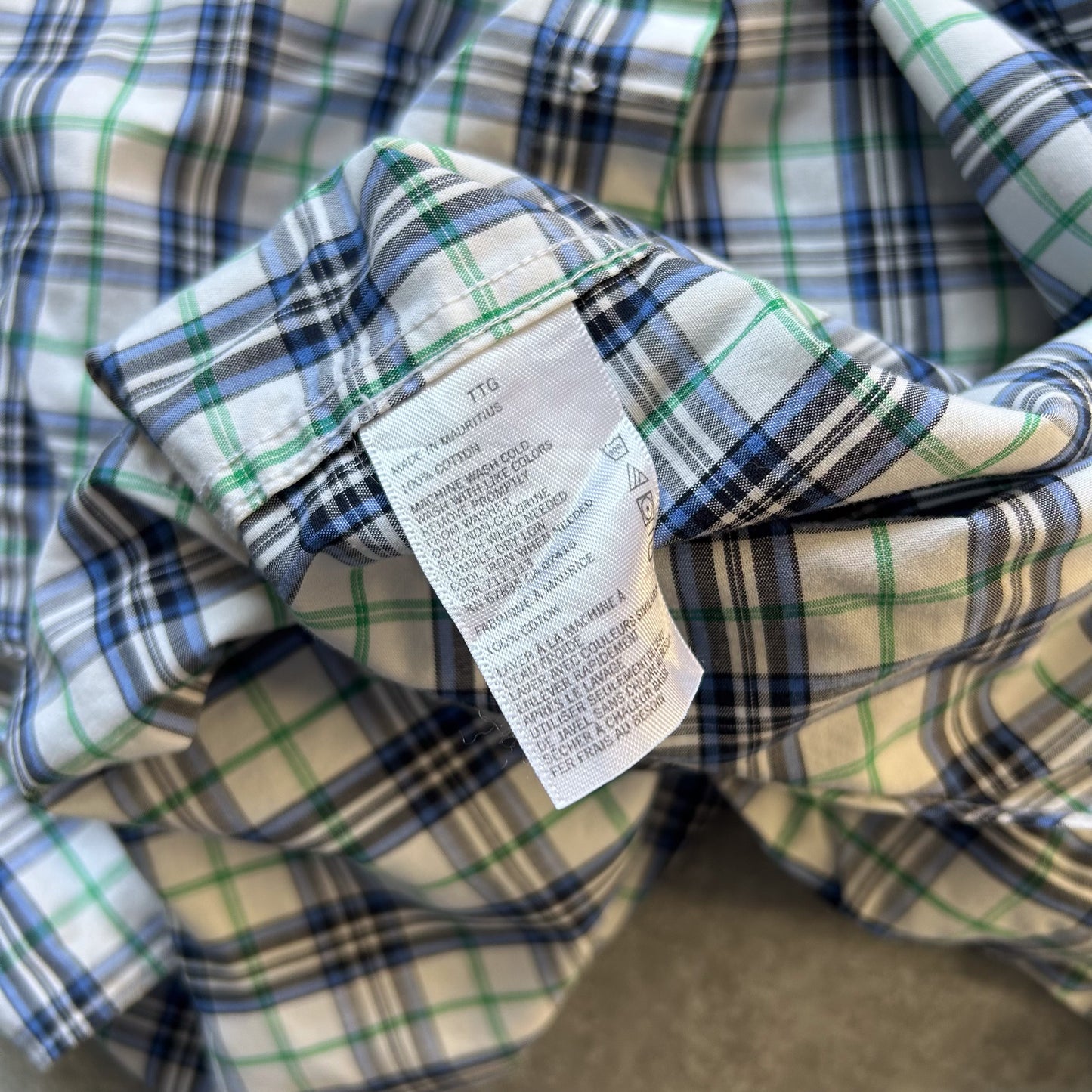 Nautica Short Sleeve Plaid Button-Up Shirt