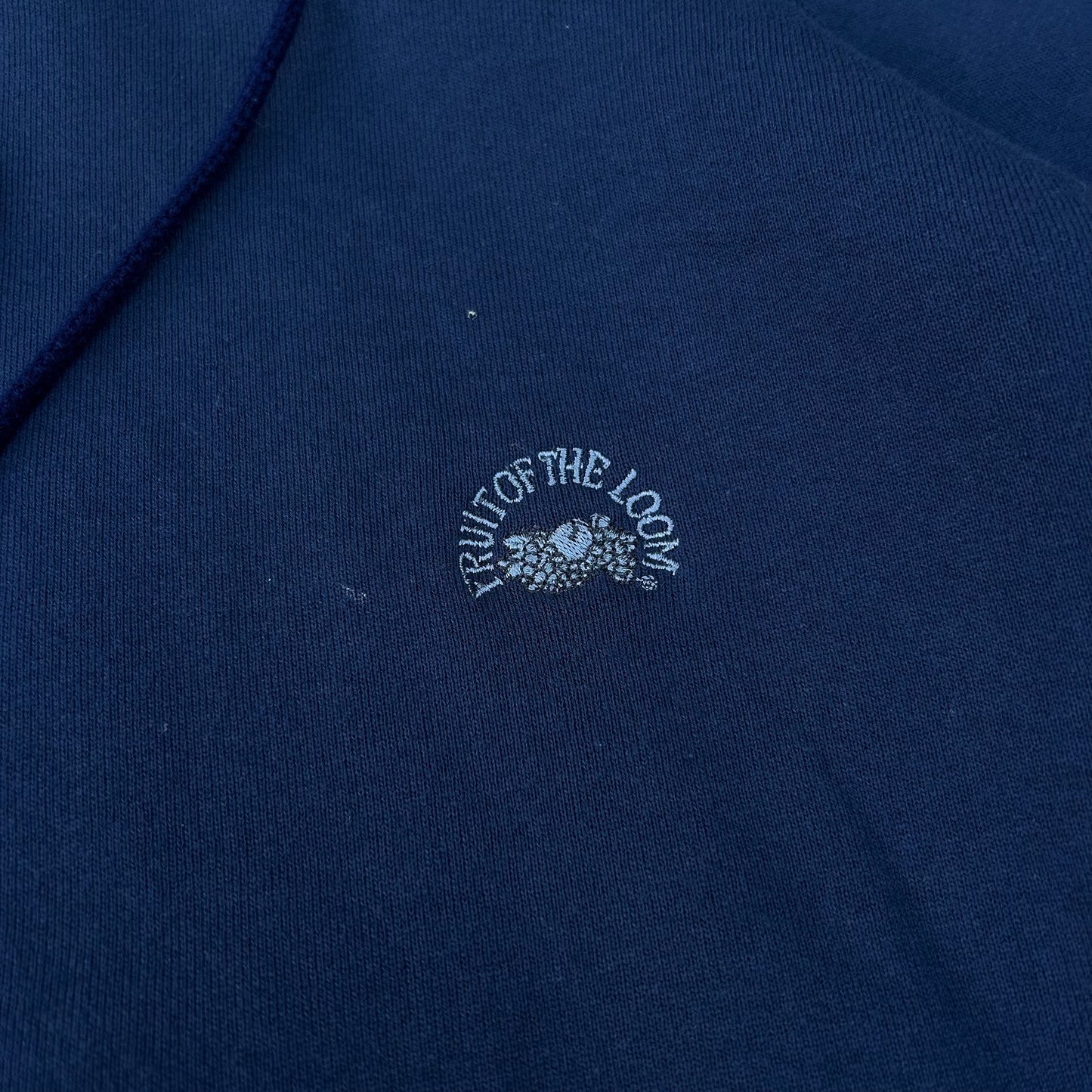 1990s | Fruit Of The Loom Navy Blue Hoodie