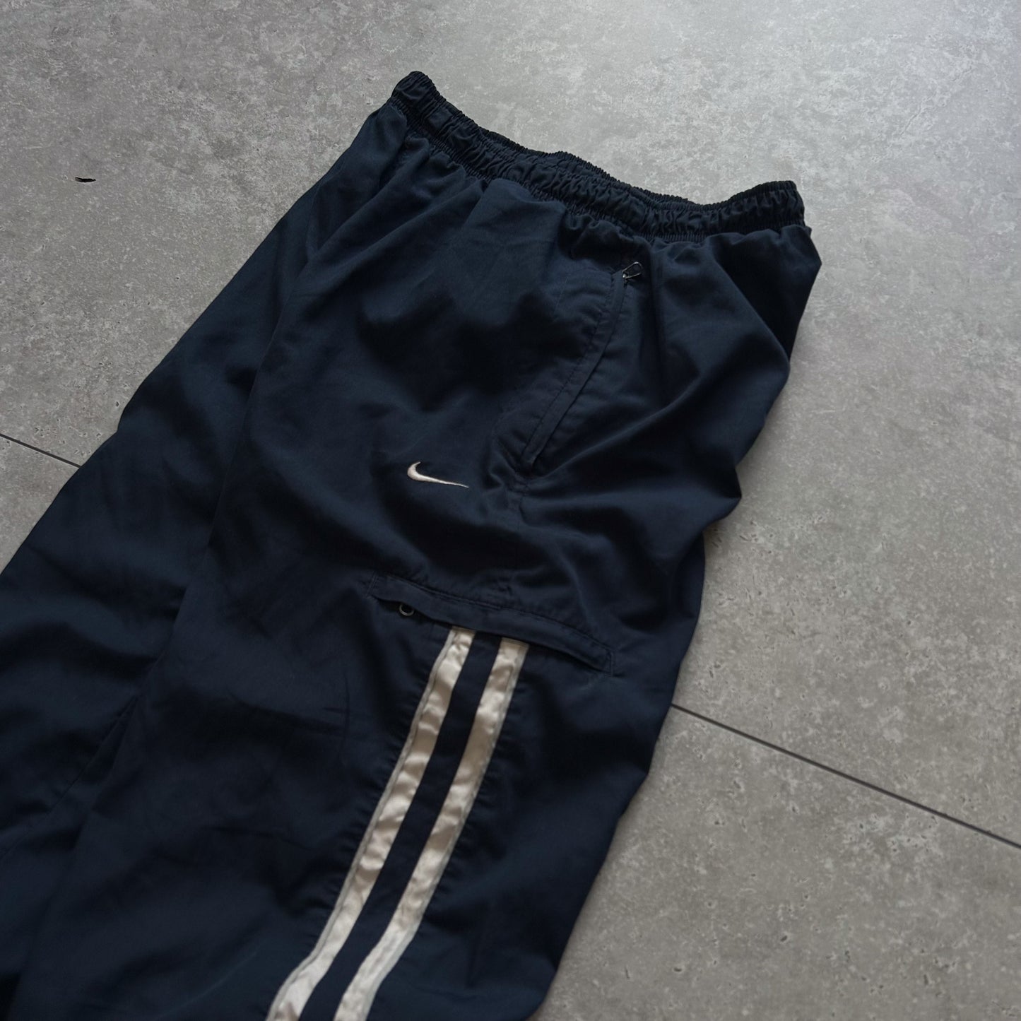 Nike Navy Track Pants with Striped Detail