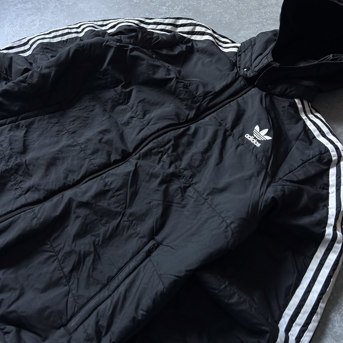 Adidas Black Padded Jacket with Hood