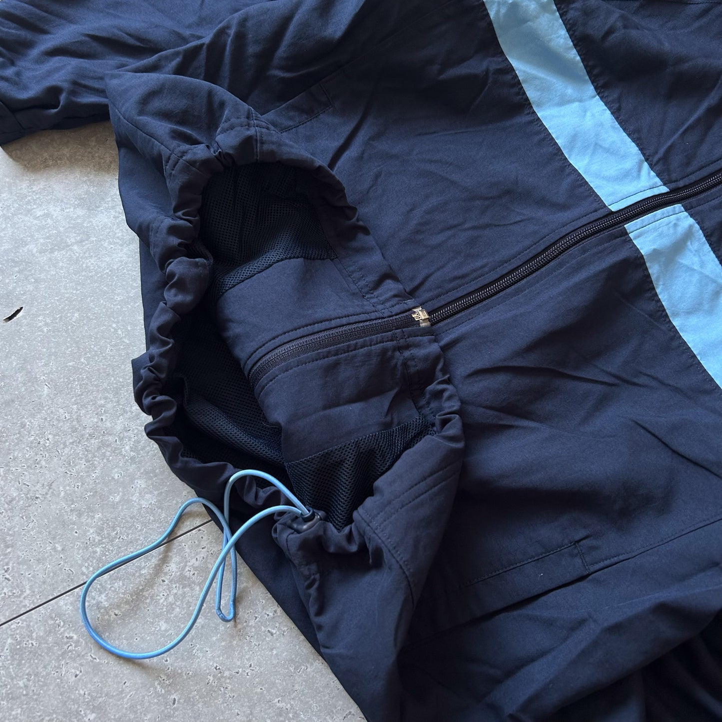 Nike Navy Blue Track Jacket with Sky Blue Stripe