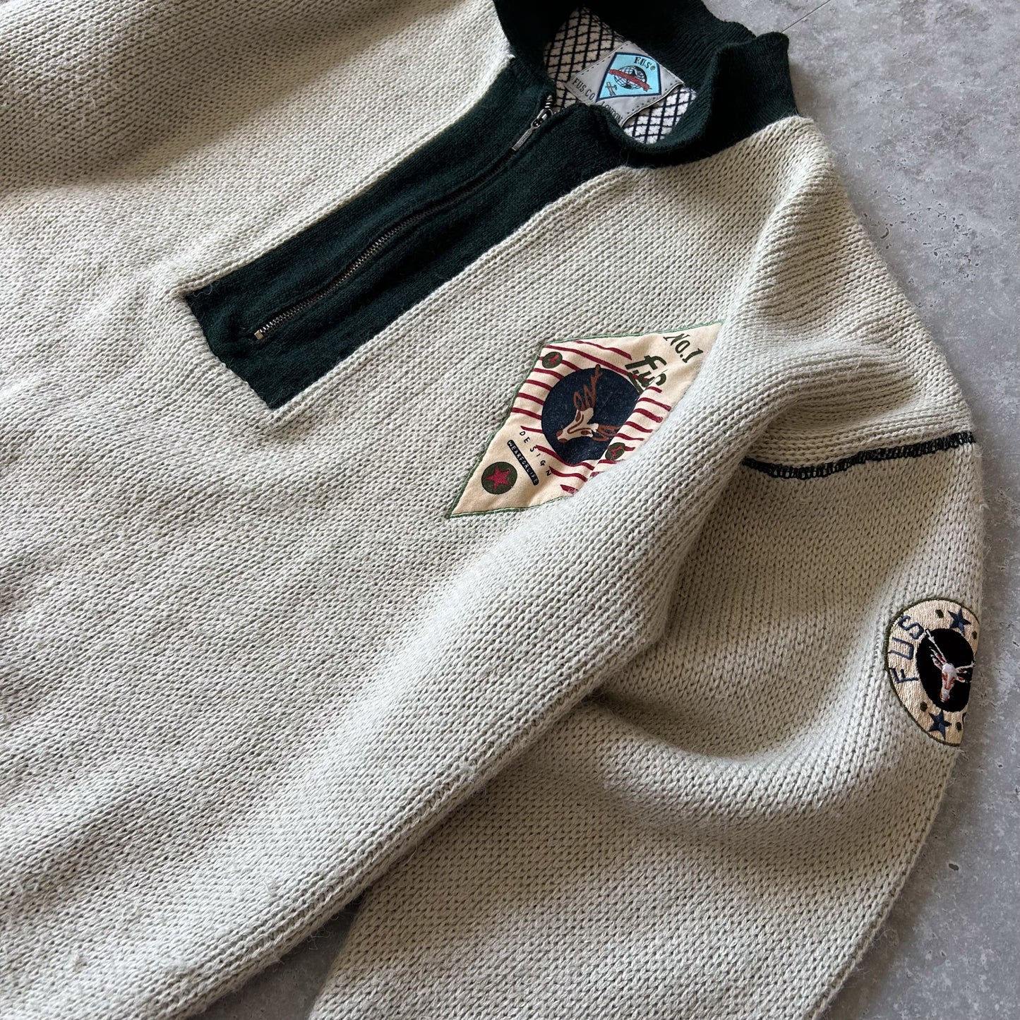 Vintage FUS Co. Zip Neck Sweater