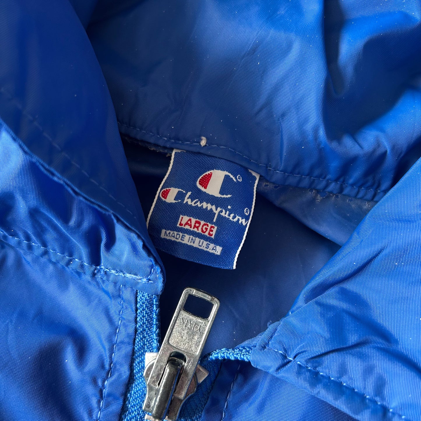 Champion Blue Hooded Track Jacket with DE RIDDER Script