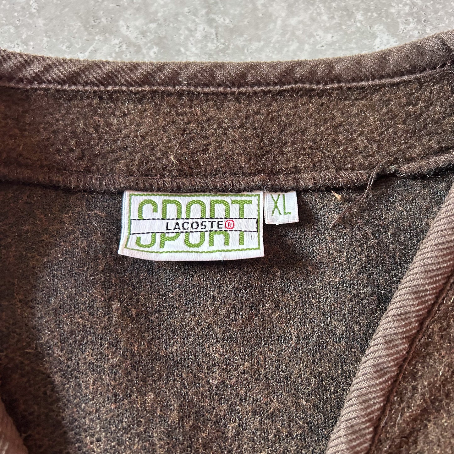 Vintage Lacoste Sport Brown Fleece Vest