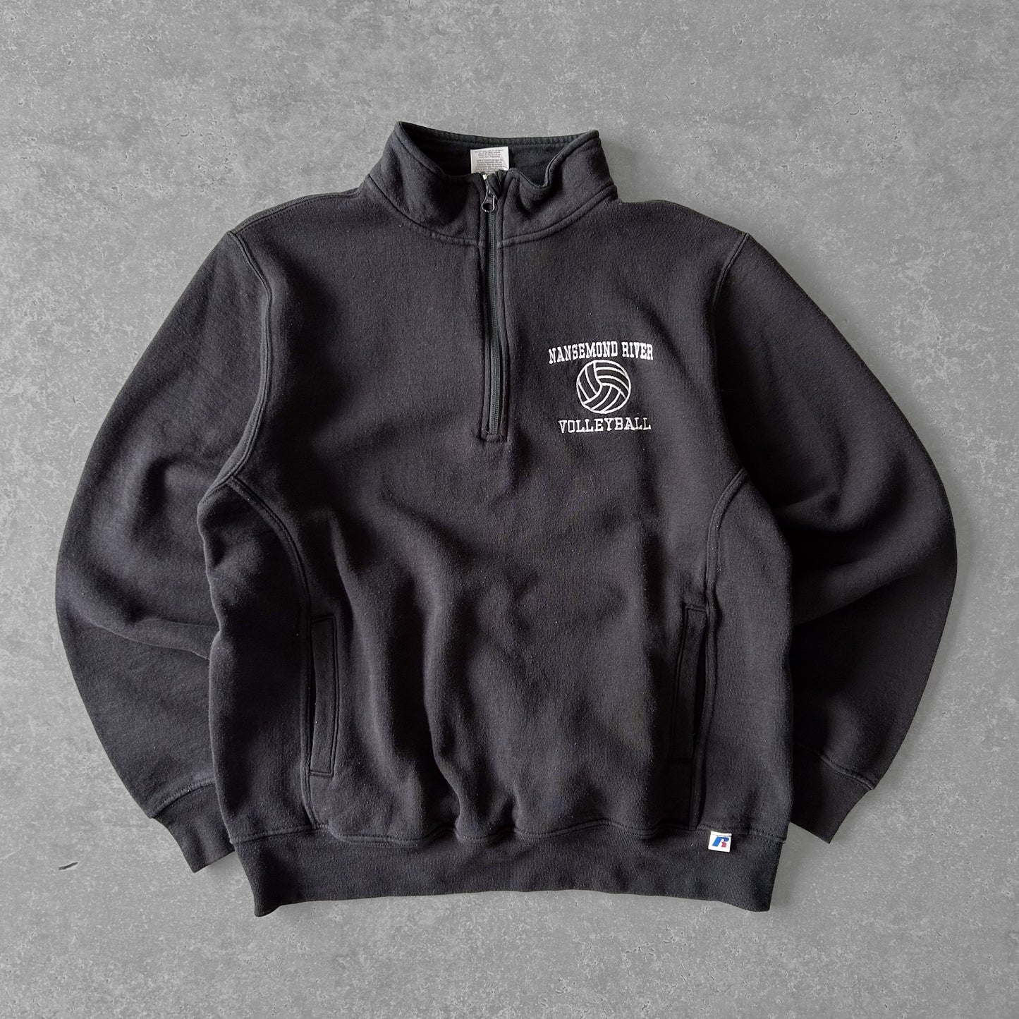Vintage Russell Athletic Half-Zip Sweatshirt - Mansesmond River Volleyball