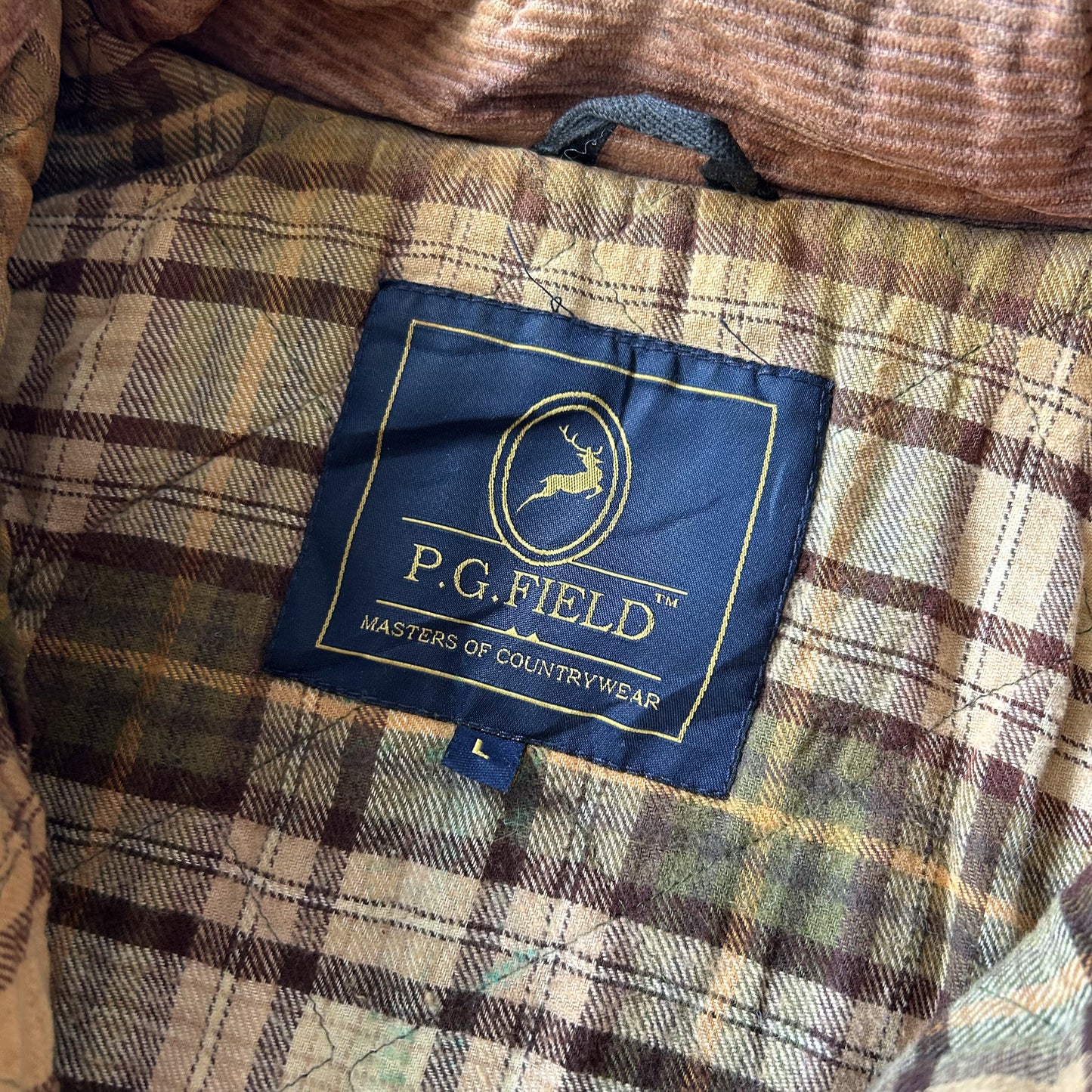 P.G.FIELD Rust Waxed Cotton Field Jacket with Corduroy Collar