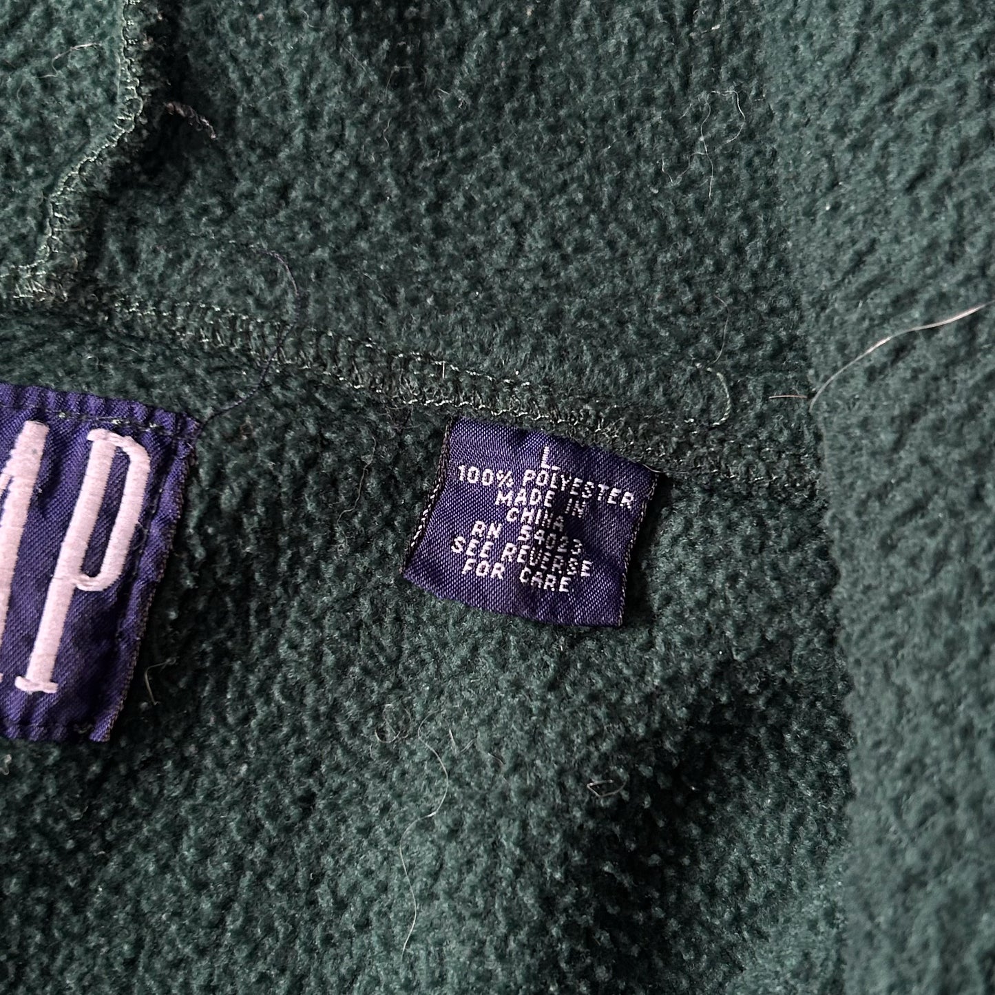 GAP Forest Green Fleece Hoodie with Half-Zip - Men's