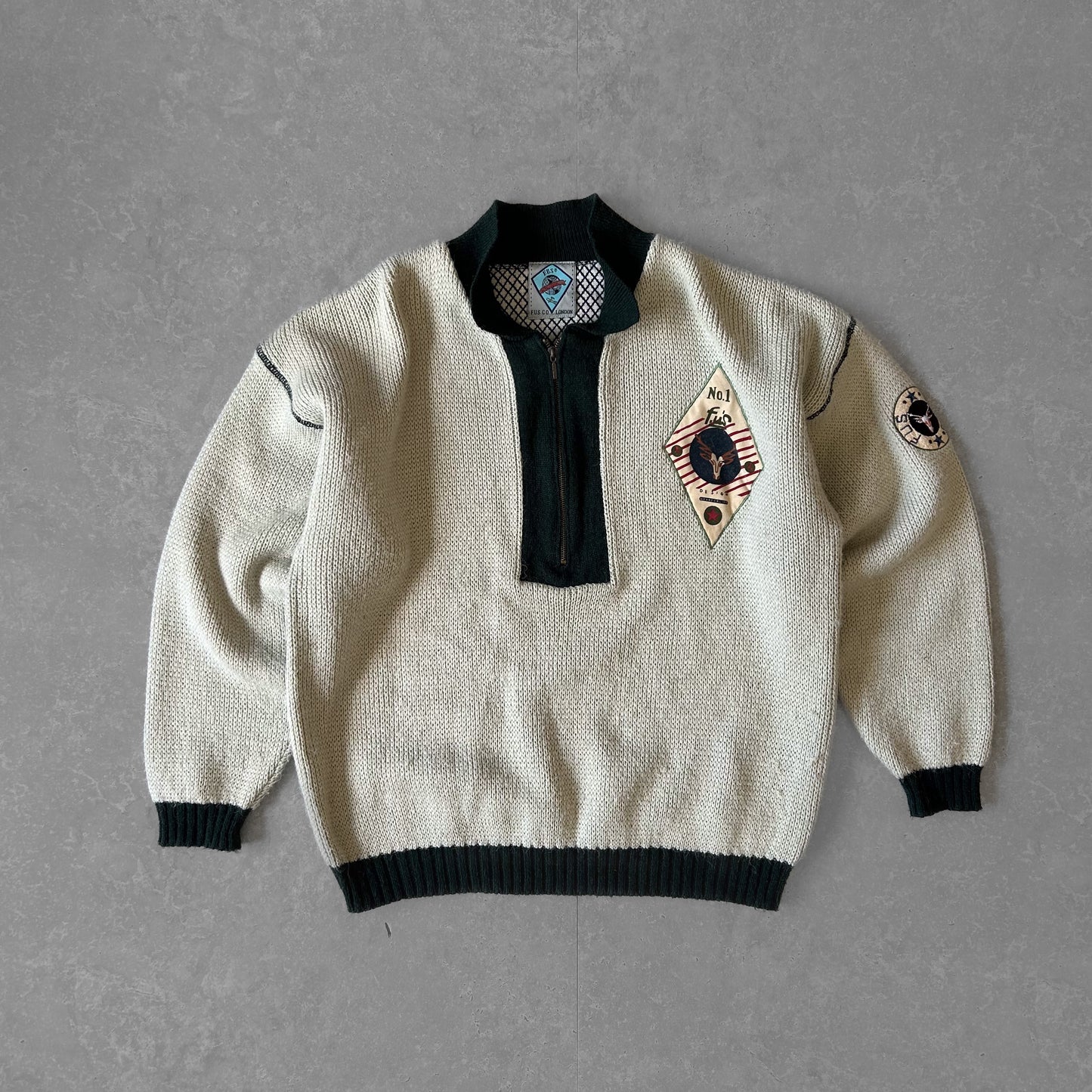 Vintage FUS Co. Zip Neck Sweater