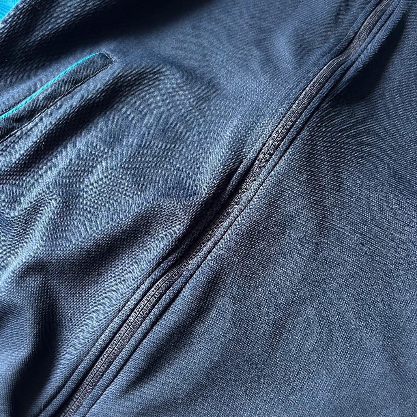 Adidas Blue and Navy Zip-Up Track Jacket