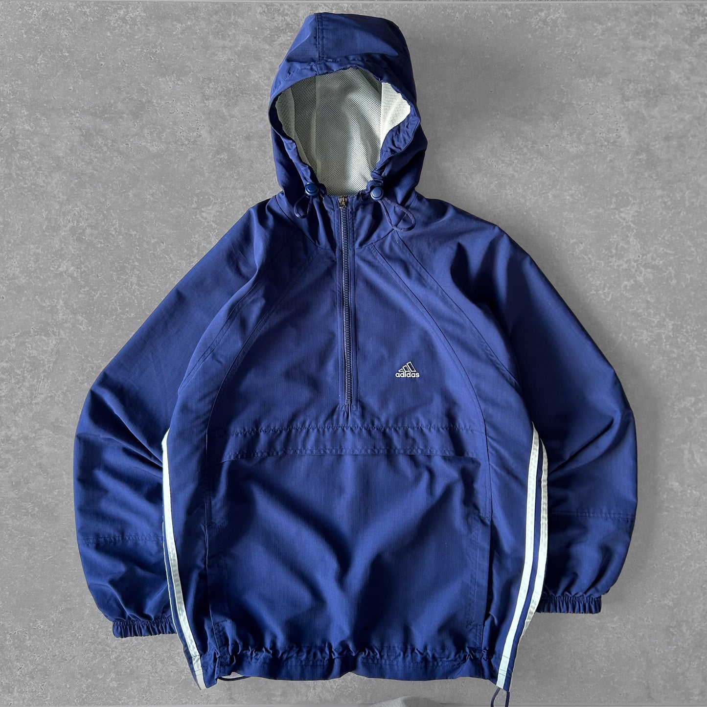 Adidas Navy Half-Zip Hooded Jacket