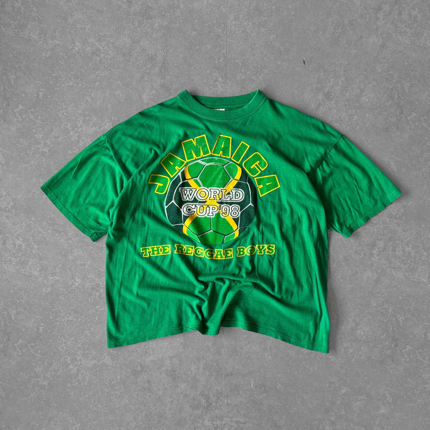 Vintage Jamaica World Cup 98 Graphic Tee - Green, XL