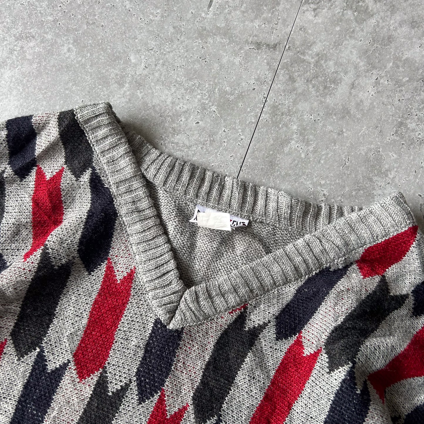 Retro Color Block V-Neck Sweater by Roger Kent