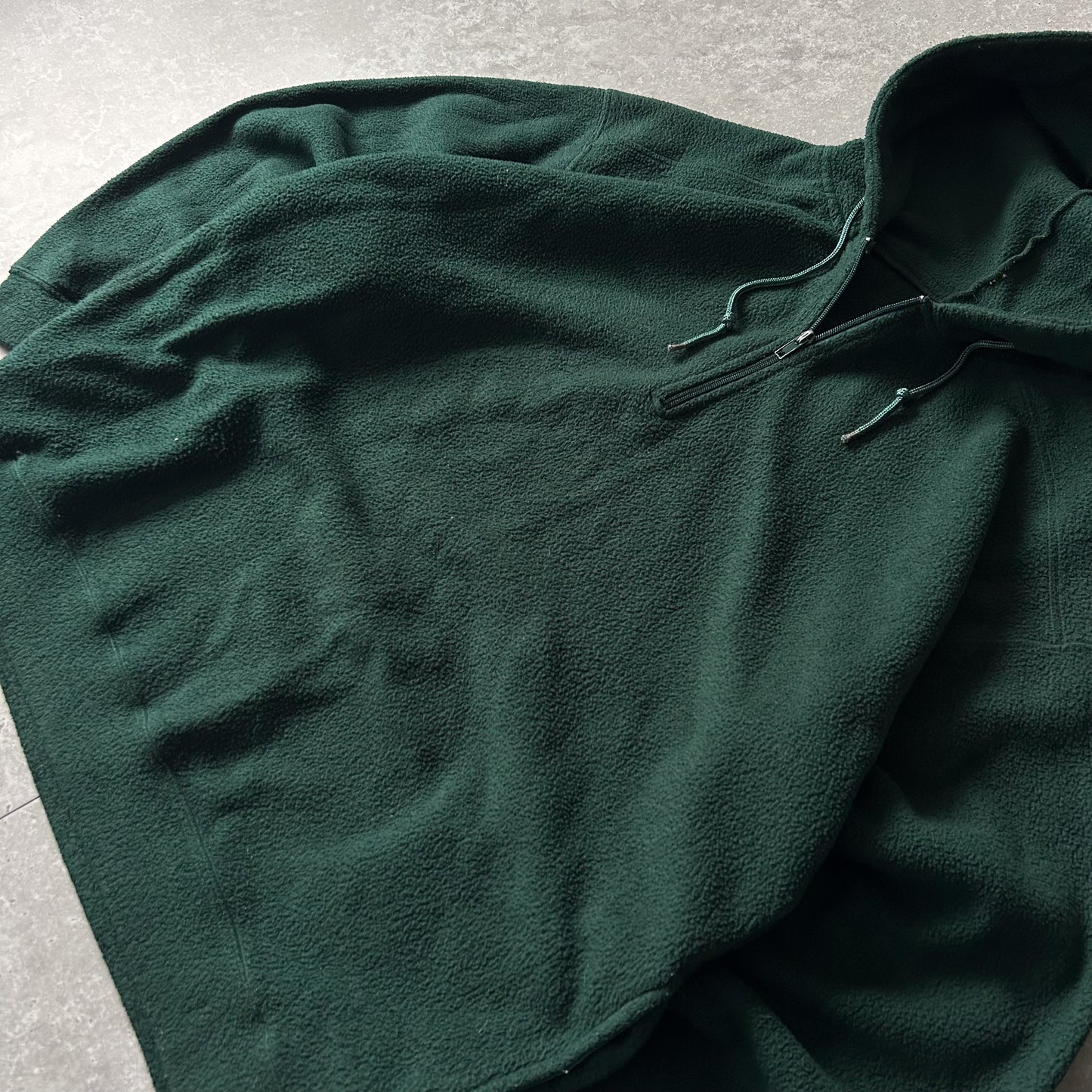 GAP Forest Green Fleece Hoodie with Half-Zip - Men's