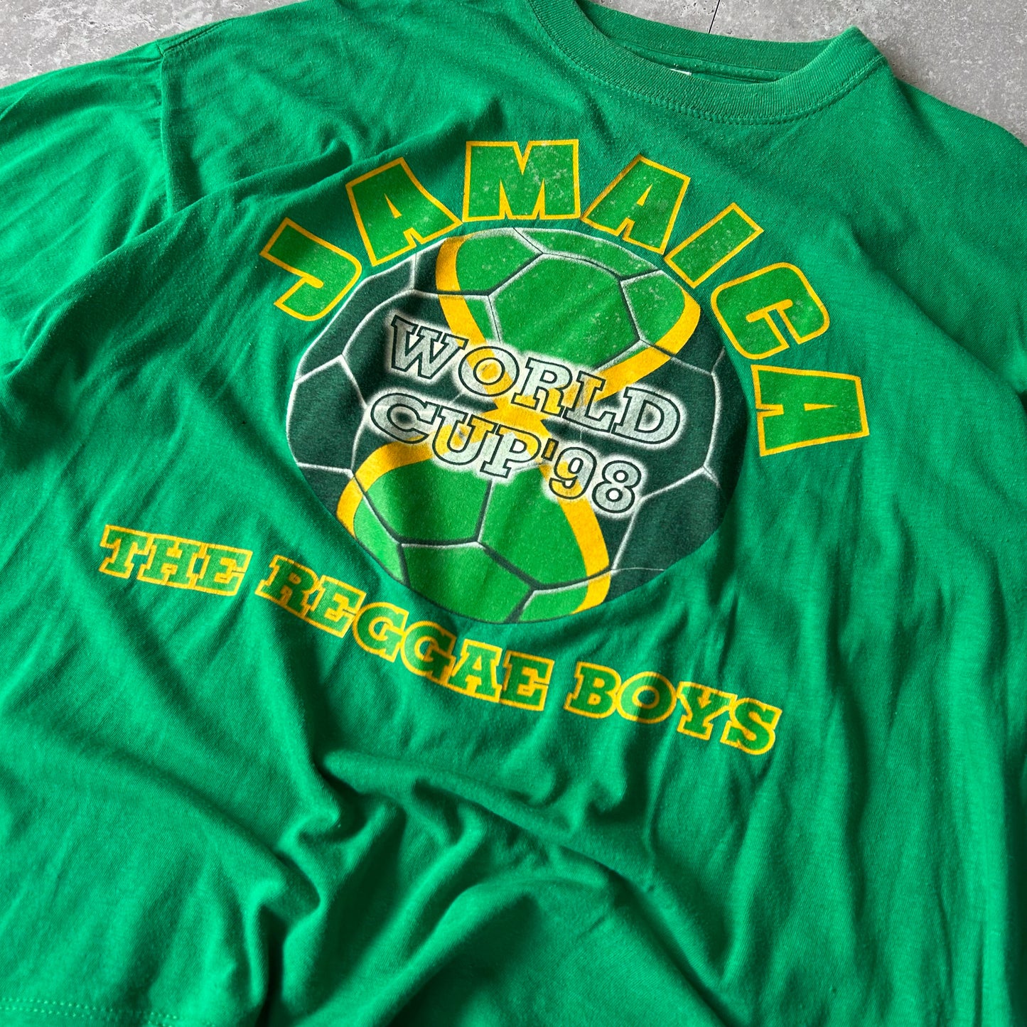 Vintage Jamaica World Cup 98 Graphic Tee - Green, XL