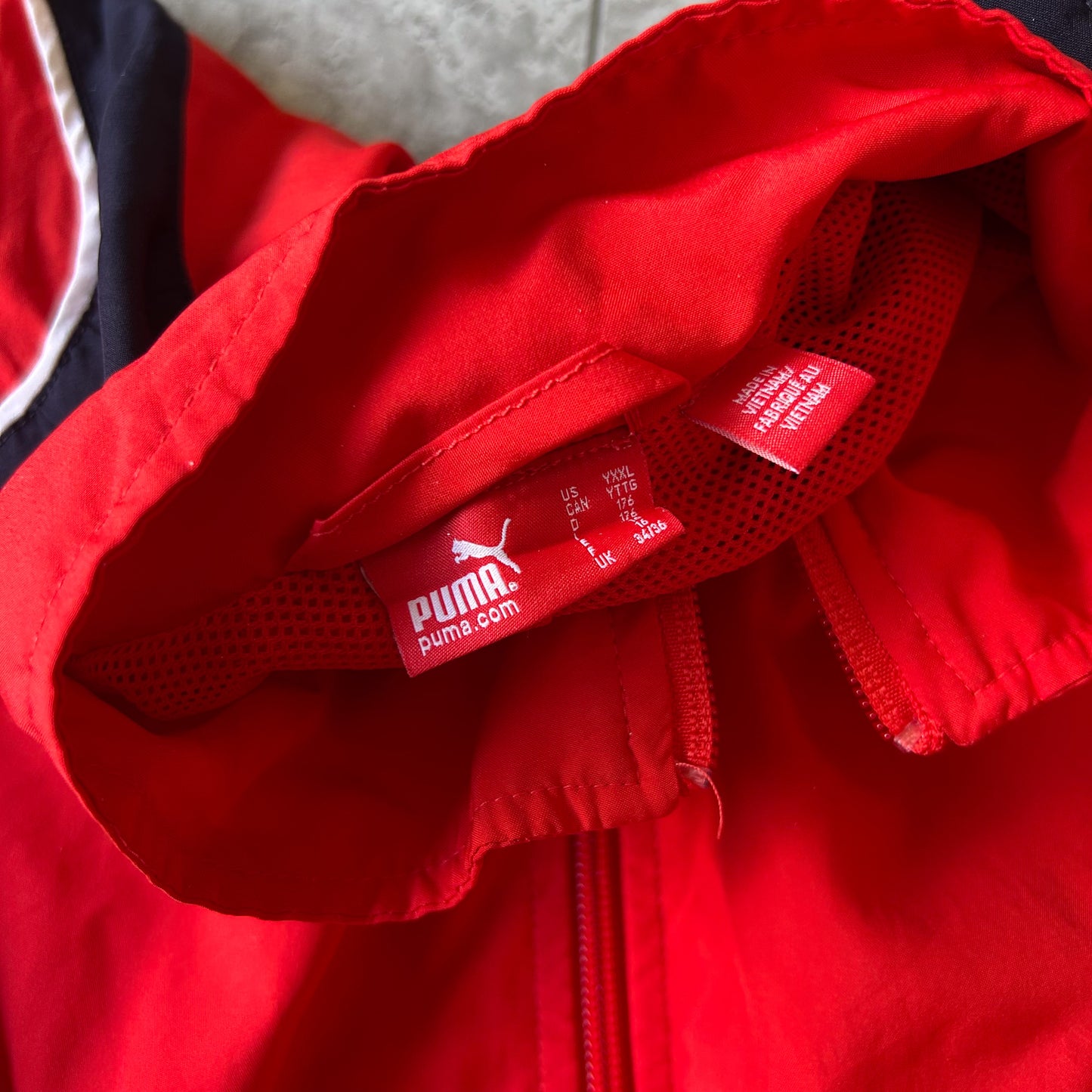 Puma Red Active Jacket with Navy Accents