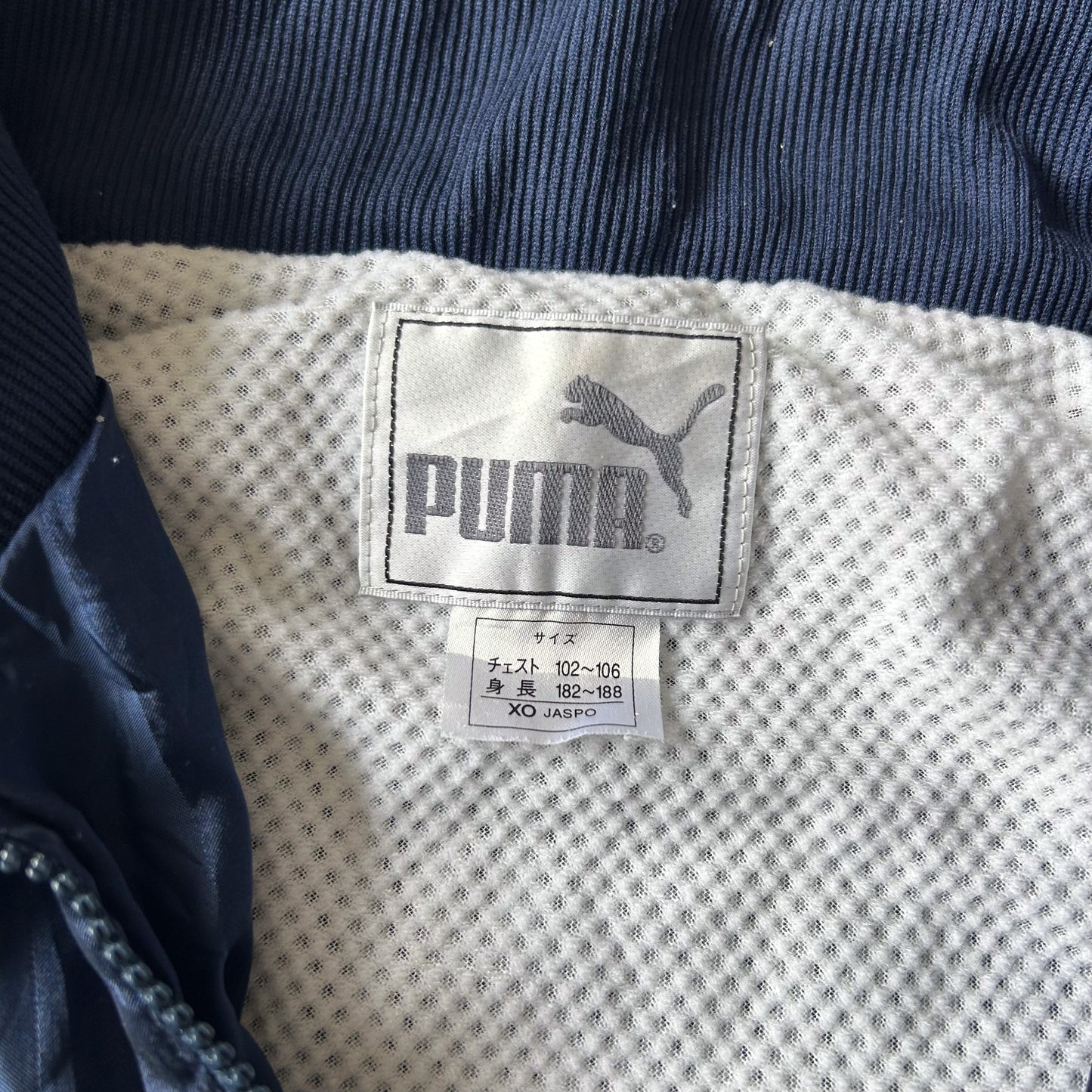 Puma Retro Track Jacket in Navy & White