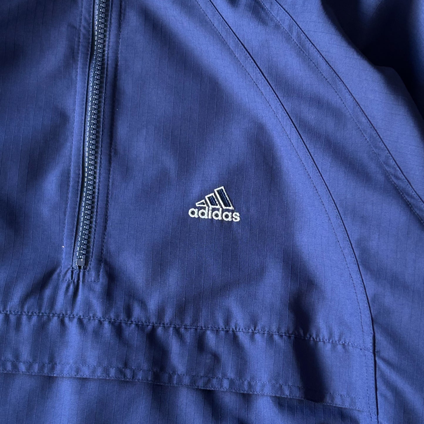 Adidas Navy Half-Zip Hooded Jacket