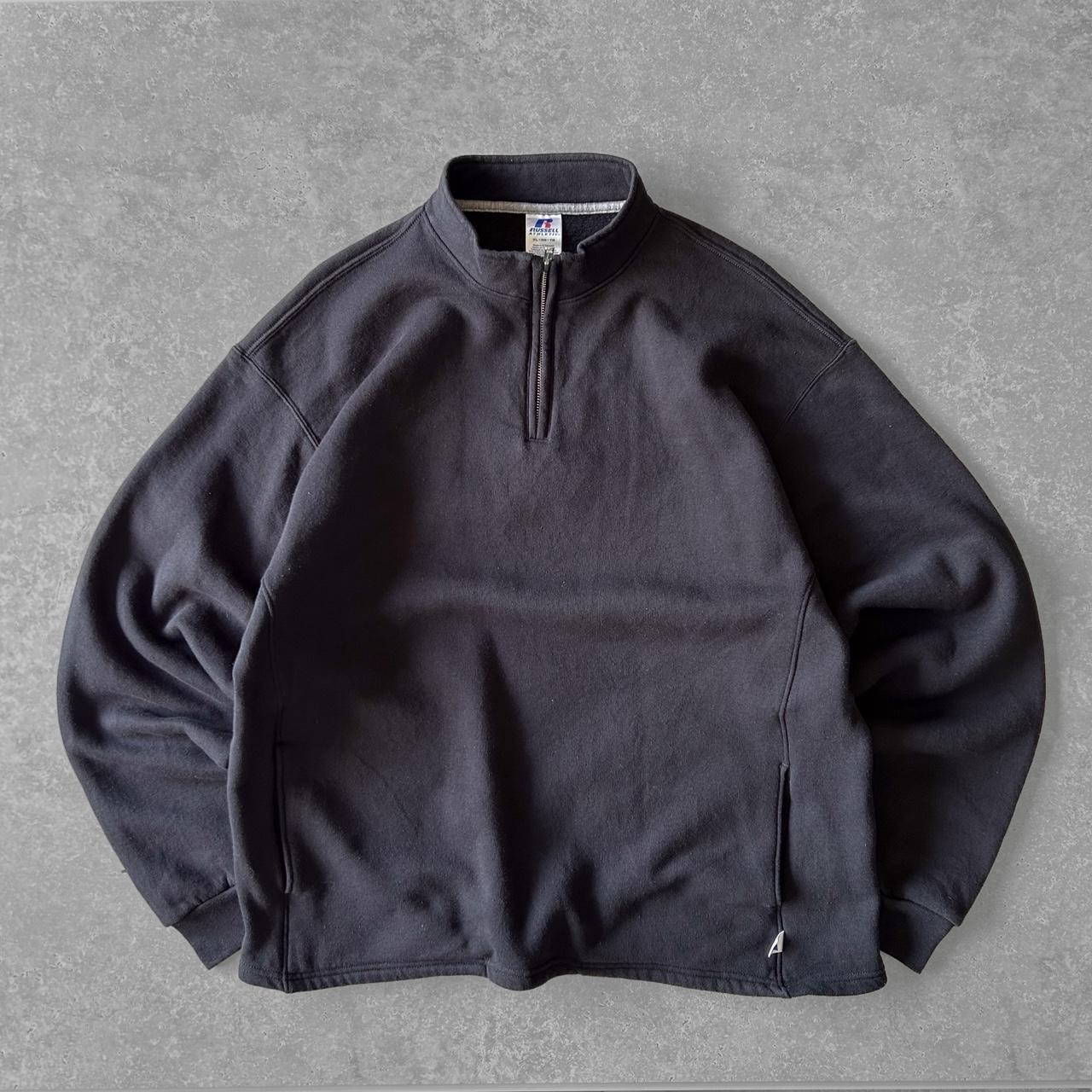 Russell Athletic Baggy 1/4 zip sweatshirt in black