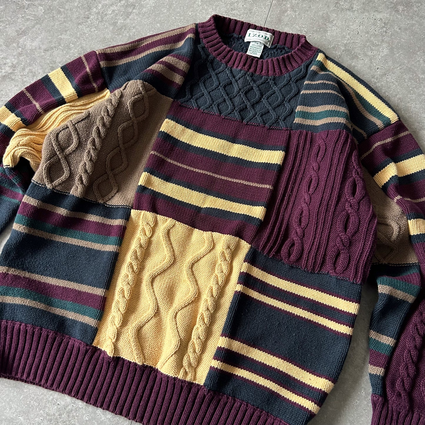 Vintage IZOD Patchwork Sweater