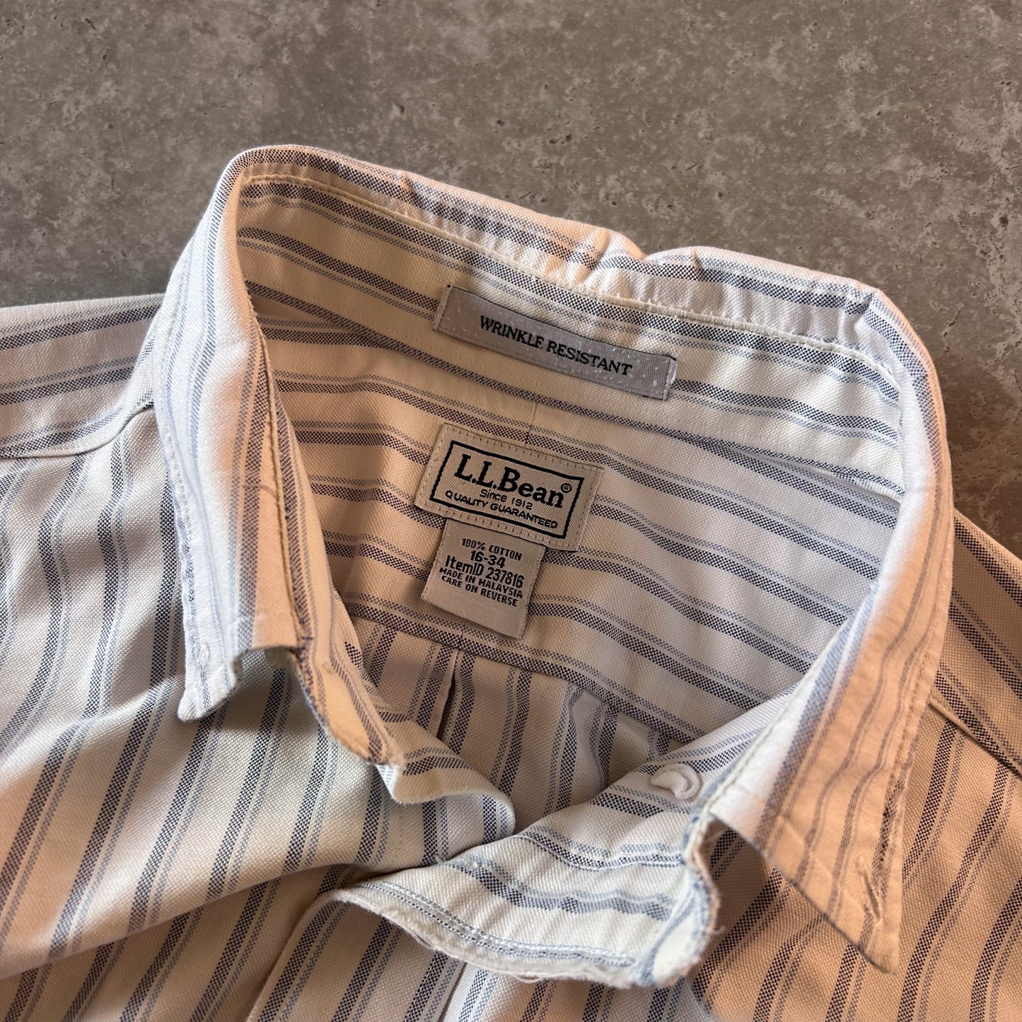 L.L.Bean Wrinkle-Resistant Striped Button-Up Shirt
