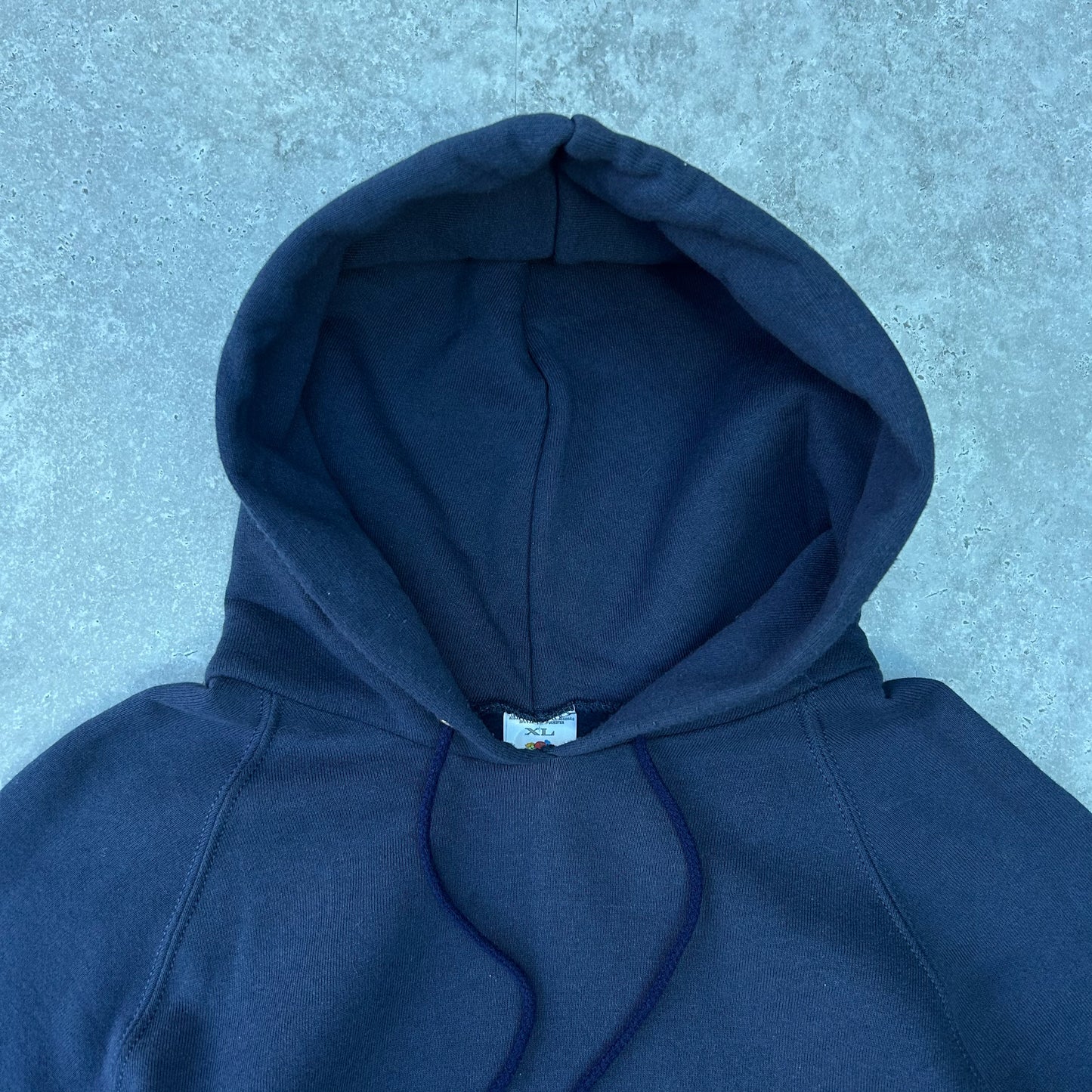 1990s | Fruit Of The Loom Navy Blue Hoodie