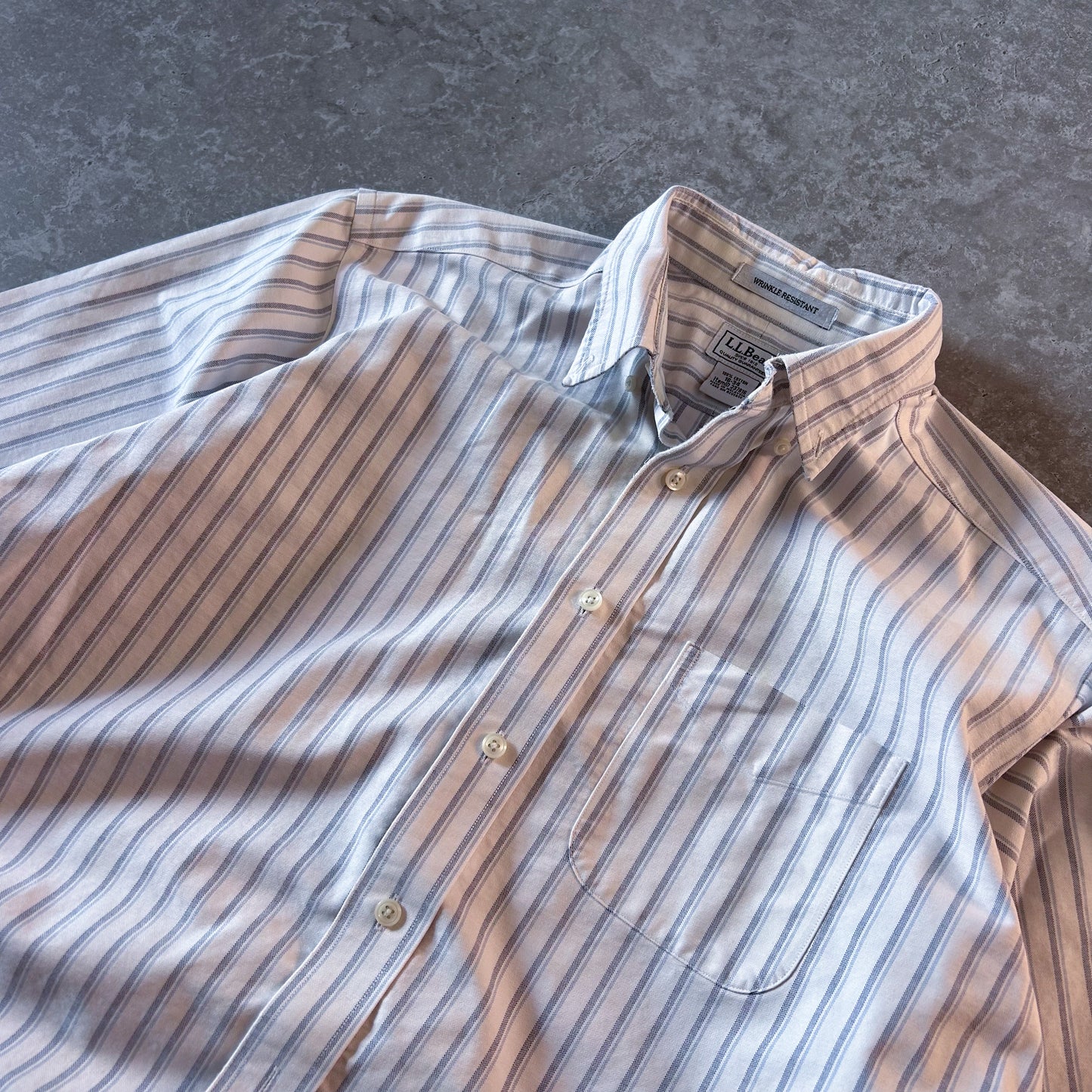 L.L.Bean Wrinkle-Resistant Striped Button-Up Shirt