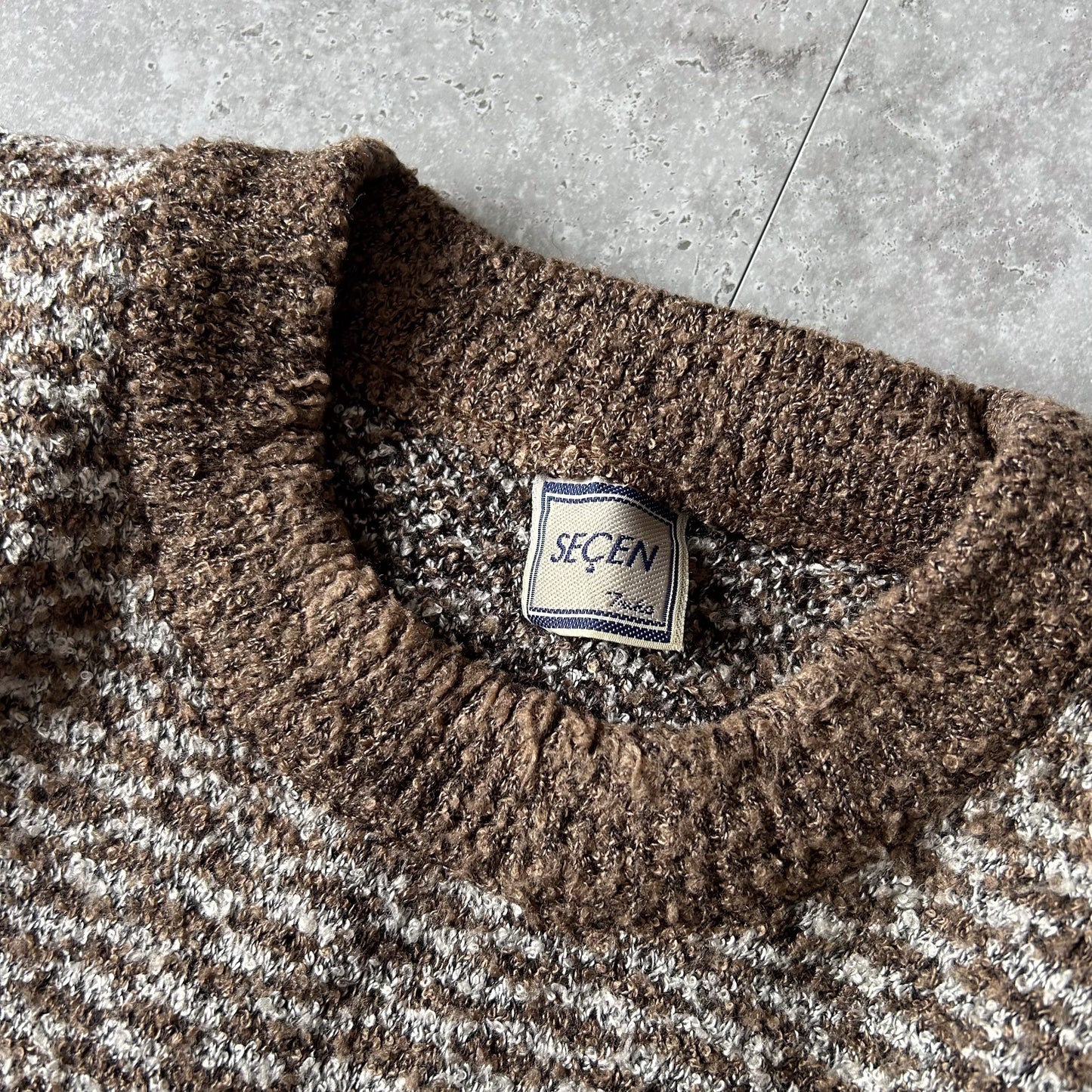 Retro Geometric Patterned Knit Sweater