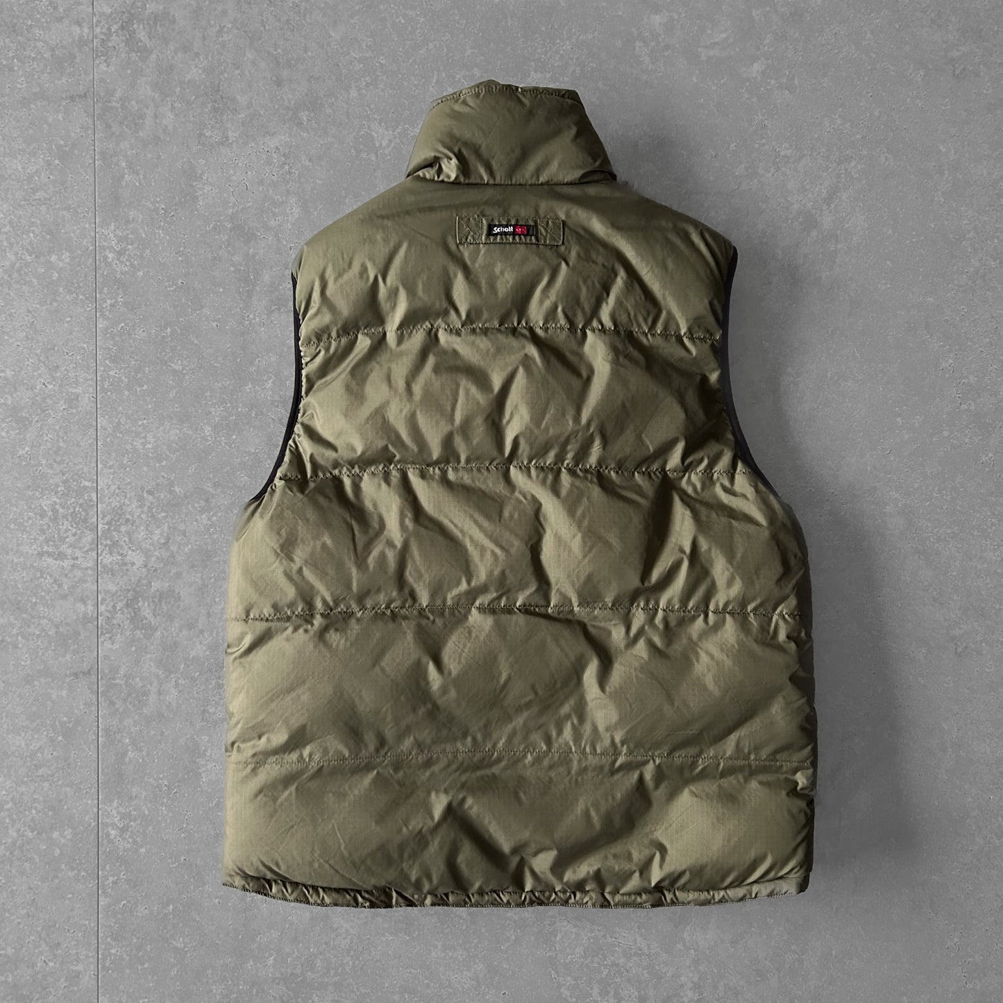 Schott NYC Olive Green Puffer Vest