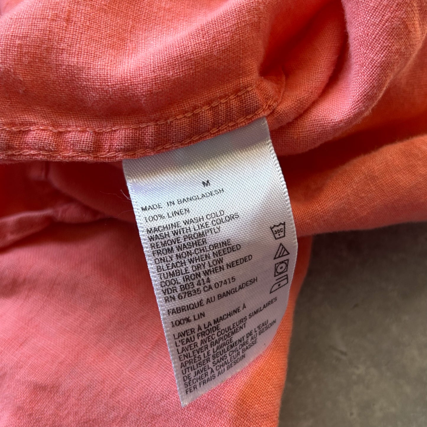 Nautica Classic Fit Linen Shirt in Coral