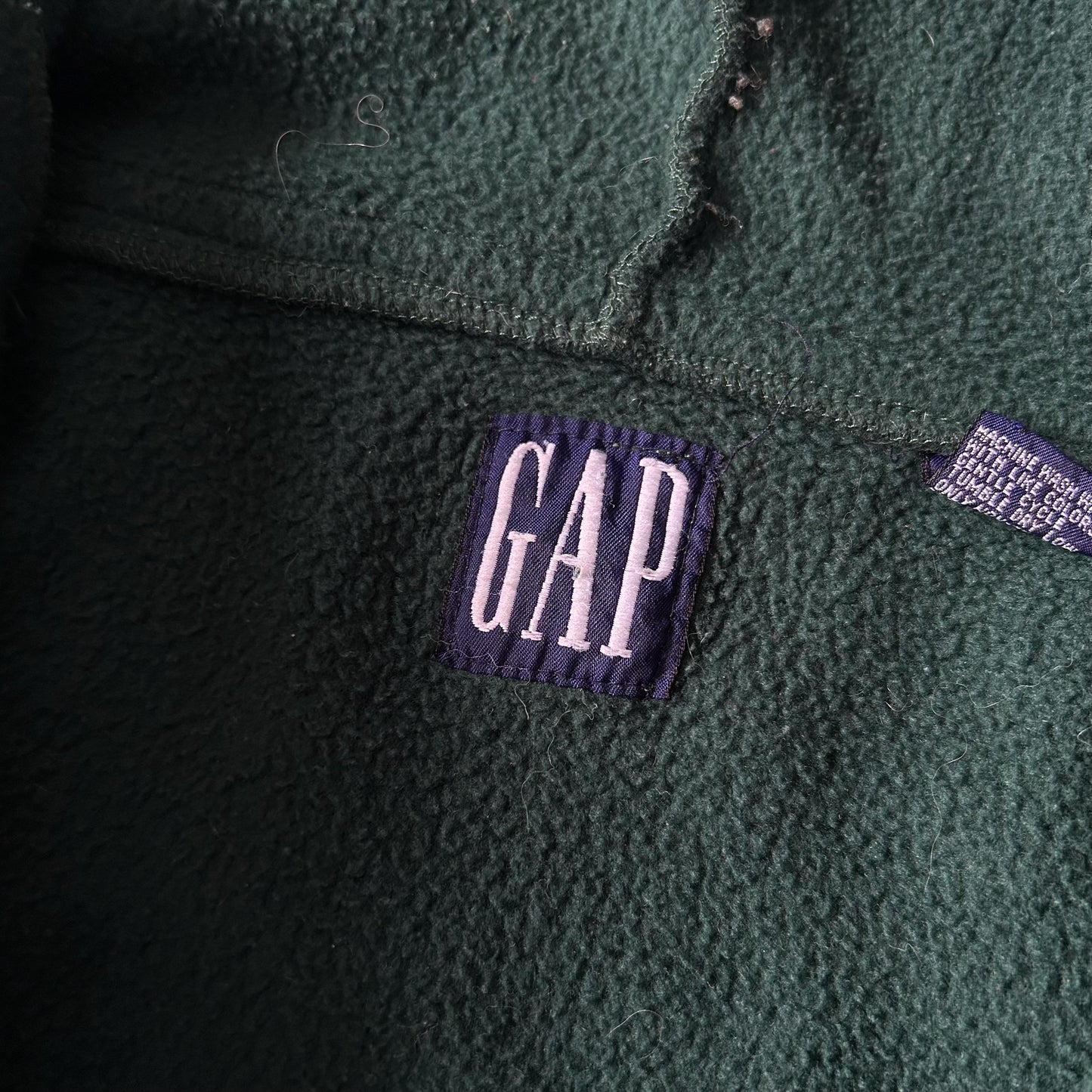 GAP Forest Green Fleece Hoodie with Half-Zip - Men's
