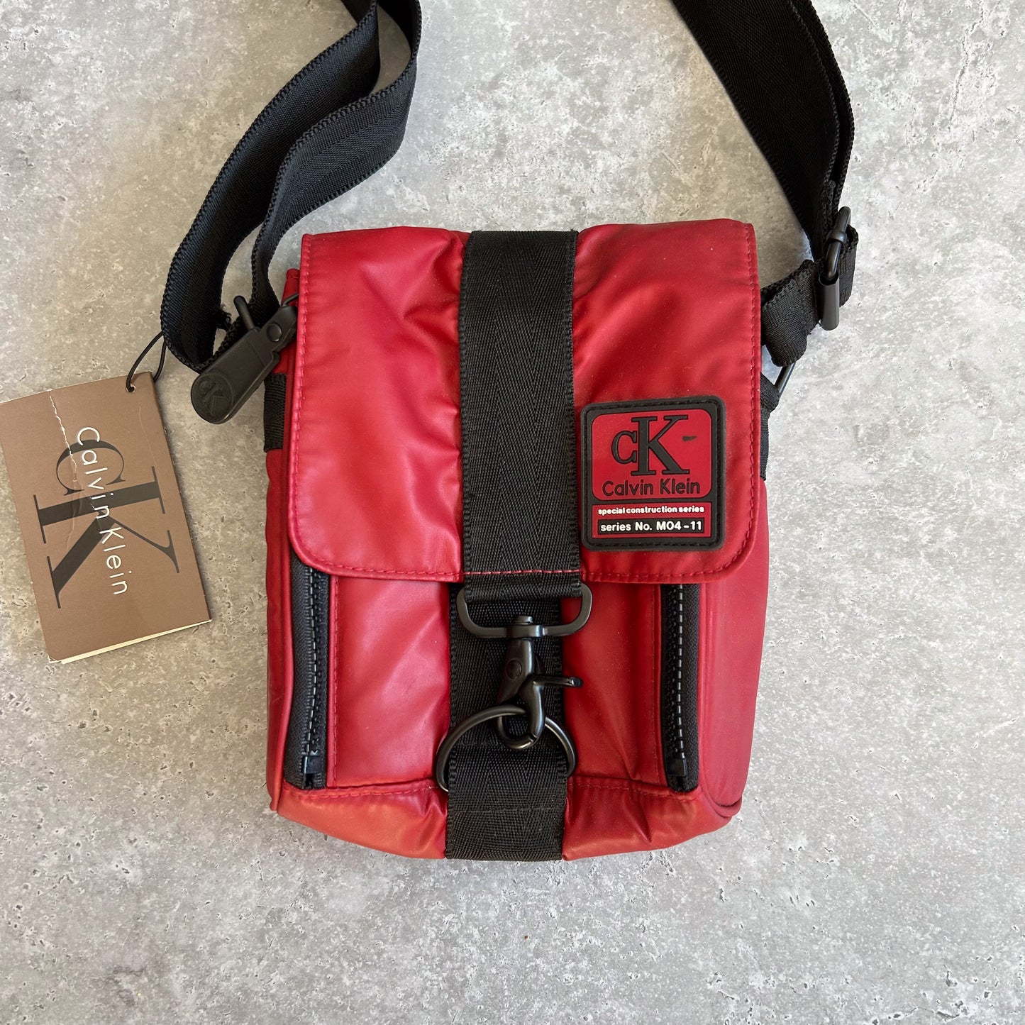 Vintage 90s Calvin Klein Red Messenger Bag