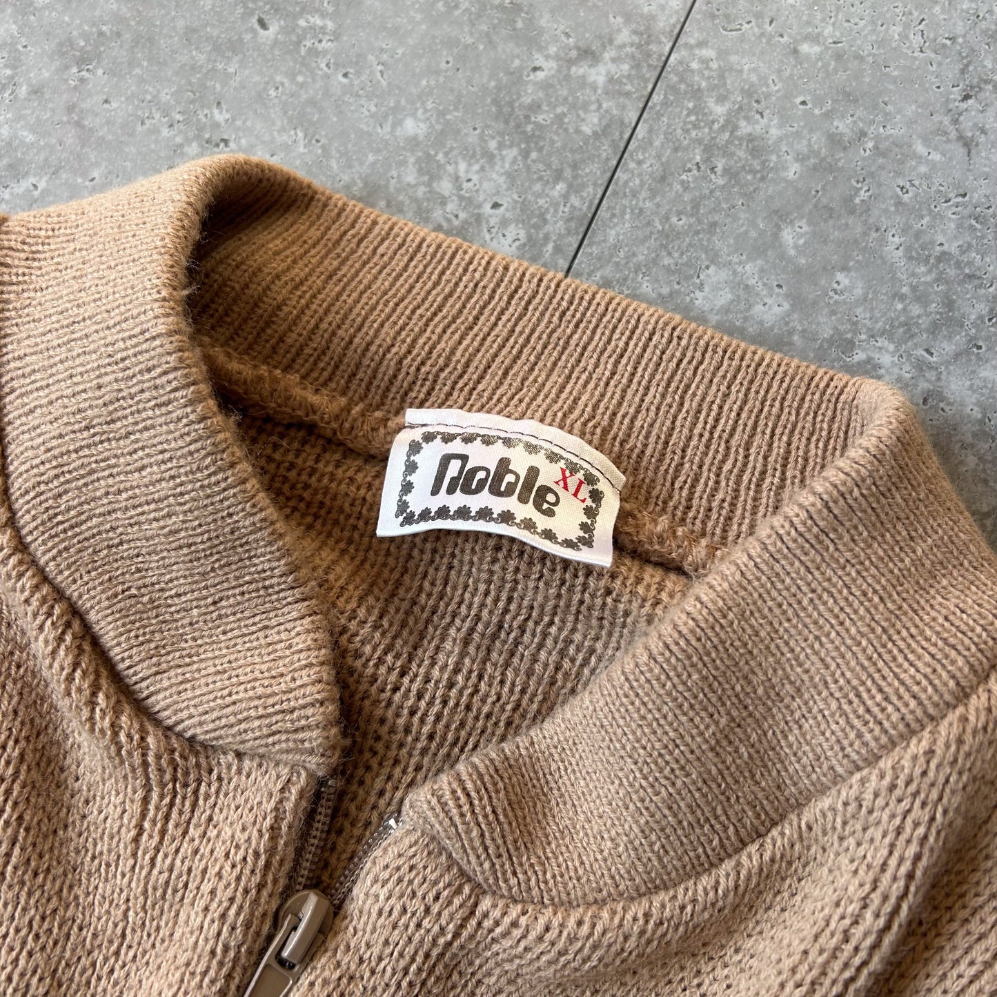 Vintage Noble Knitted Zip-Up Cardigan