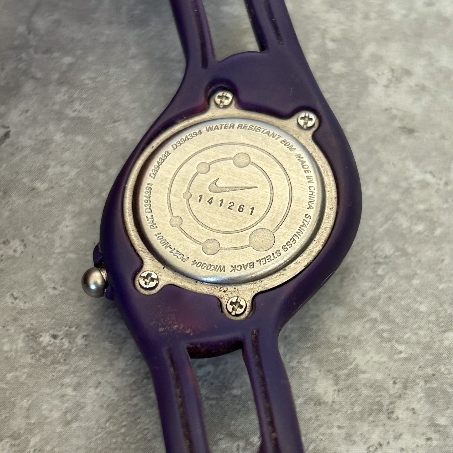 y2k Nike Triax Sport Watch with Purple Strap