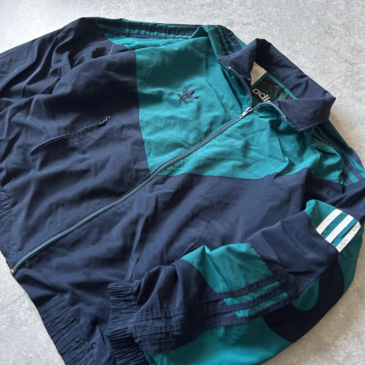 Adidas Retro Track Jacket in Teal and Navy