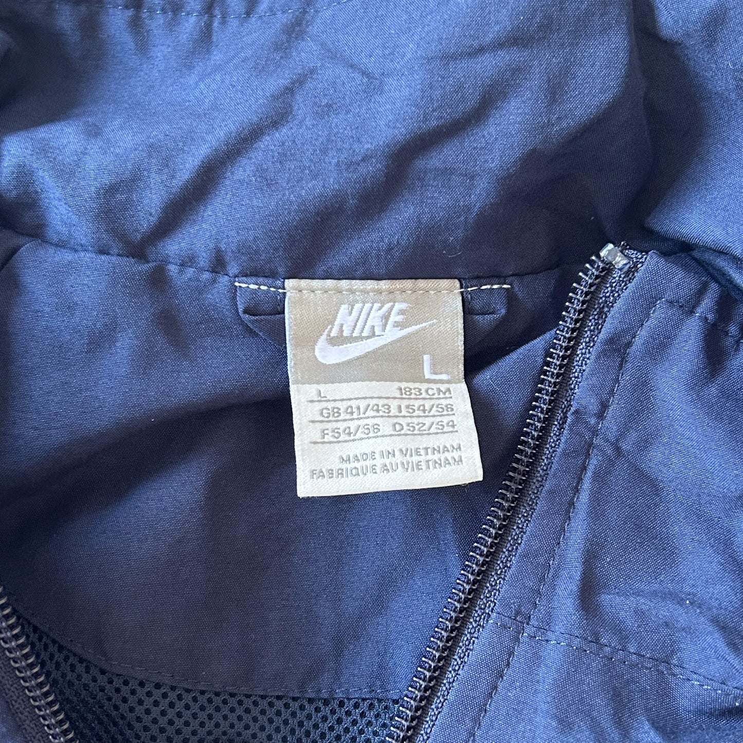 Nike Navy Blue Track Jacket with Sky Blue Stripe